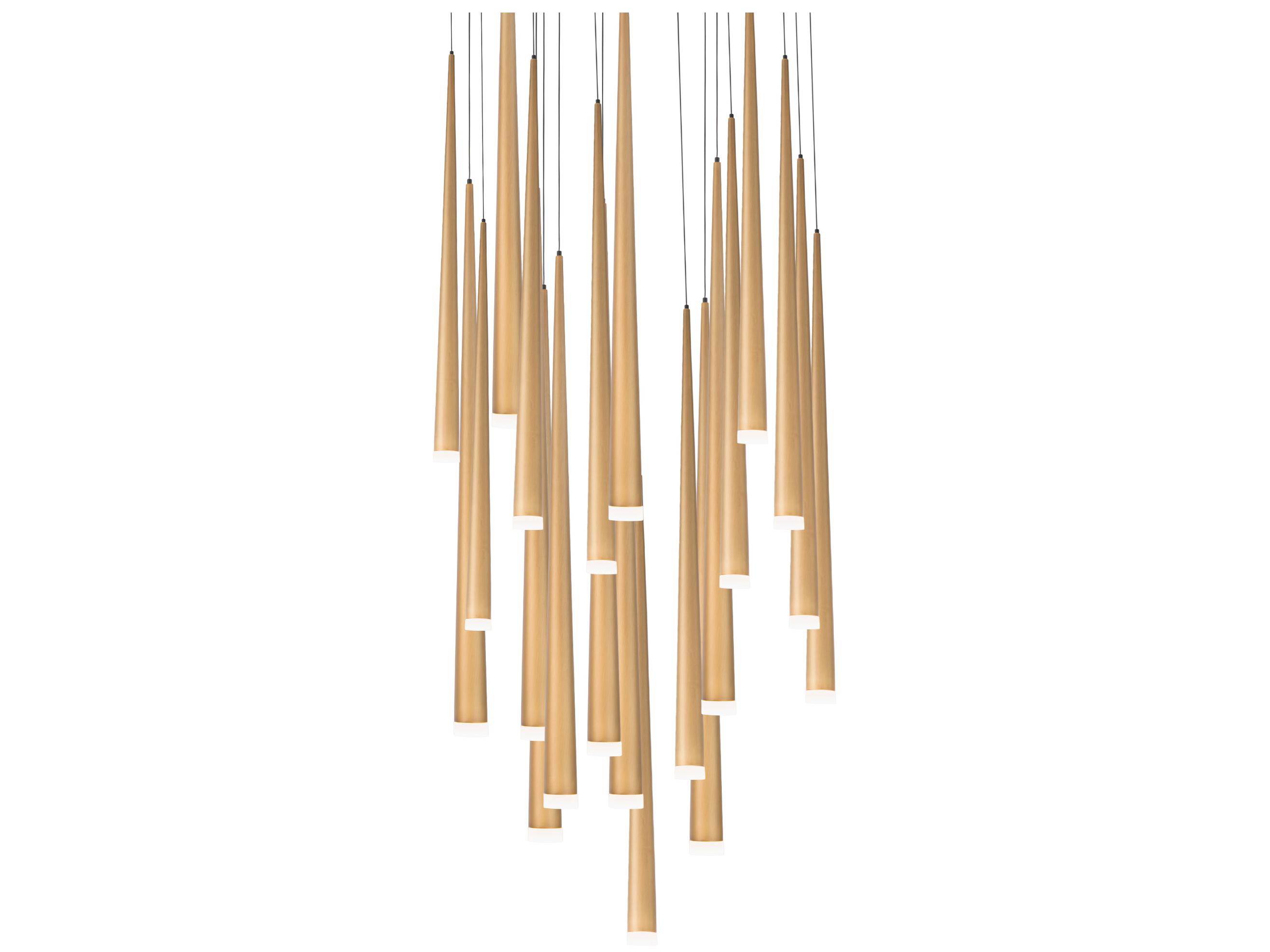 Modern Forms Cascade 21-Light Aged Brass Glass LED Pendant