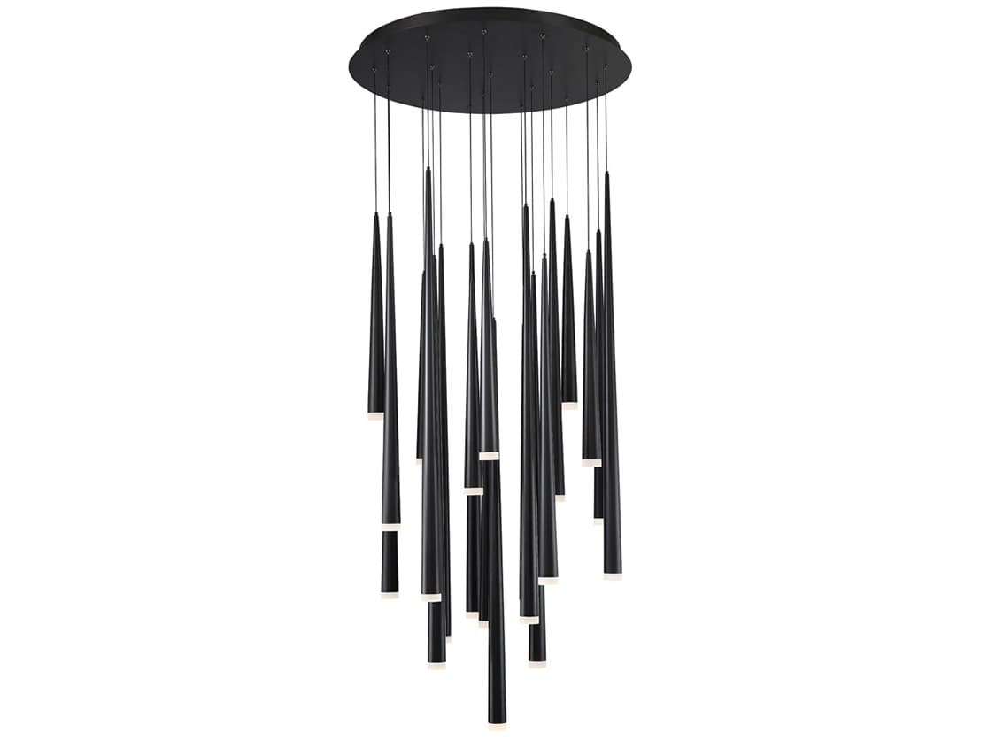Modern Forms Cascade 21-Light Black Glass LED Pendant