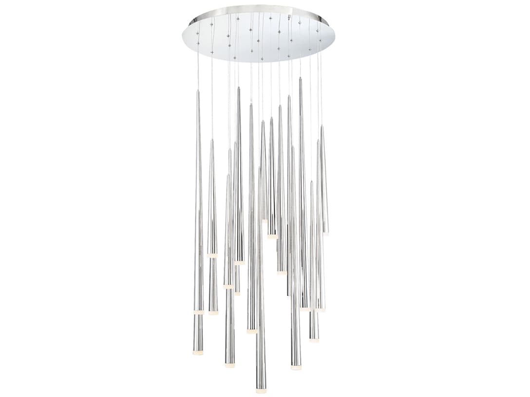 Modern Forms Cascade 21-Light Polished Nickel Glass LED Pendant
