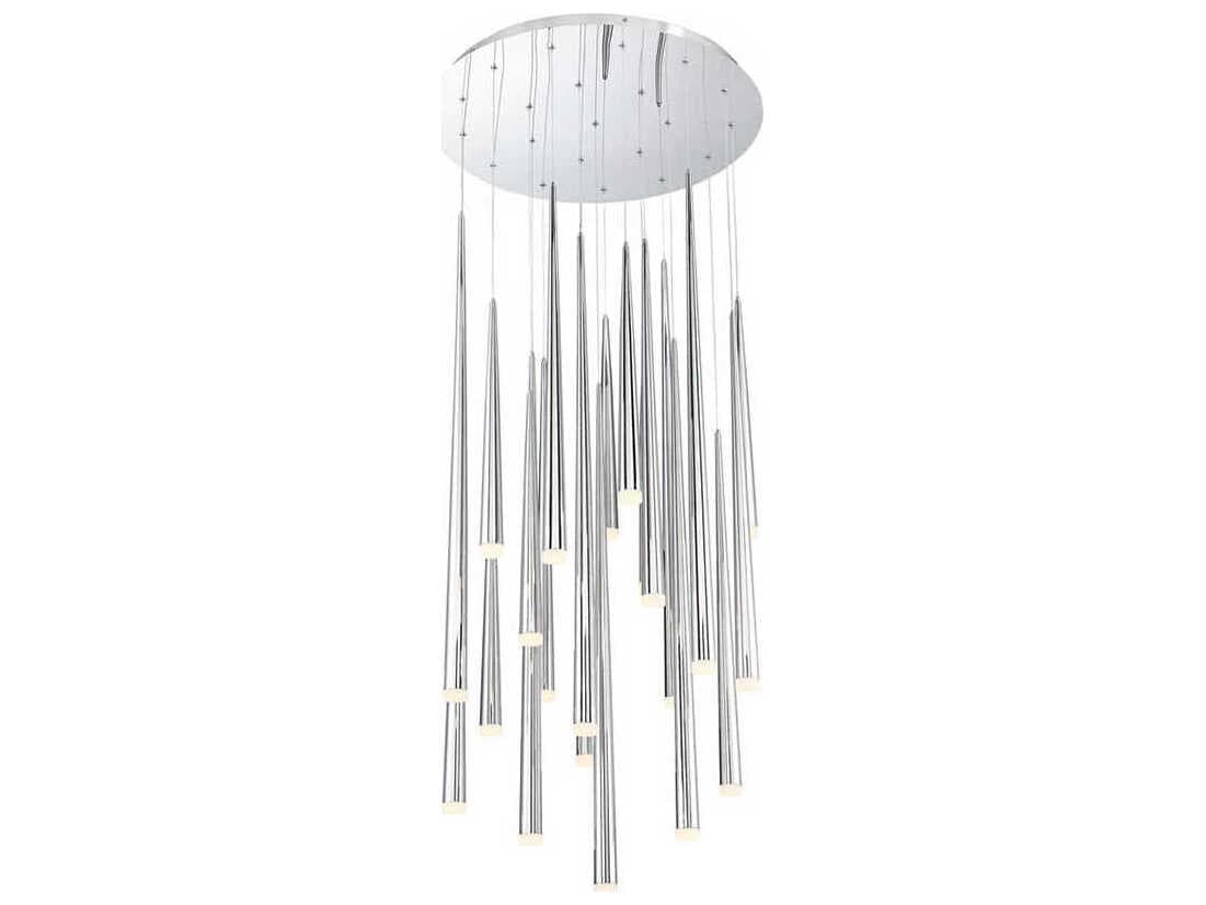 Modern Forms Cascade 21-Light Polished Nickel Glass LED Pendant