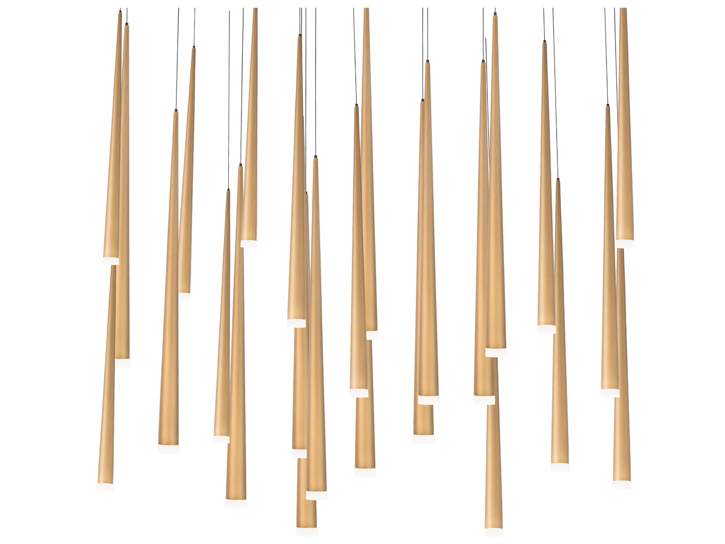 Modern Forms Cascade 23-Light Aged Brass Glass LED Linear Island Pendant