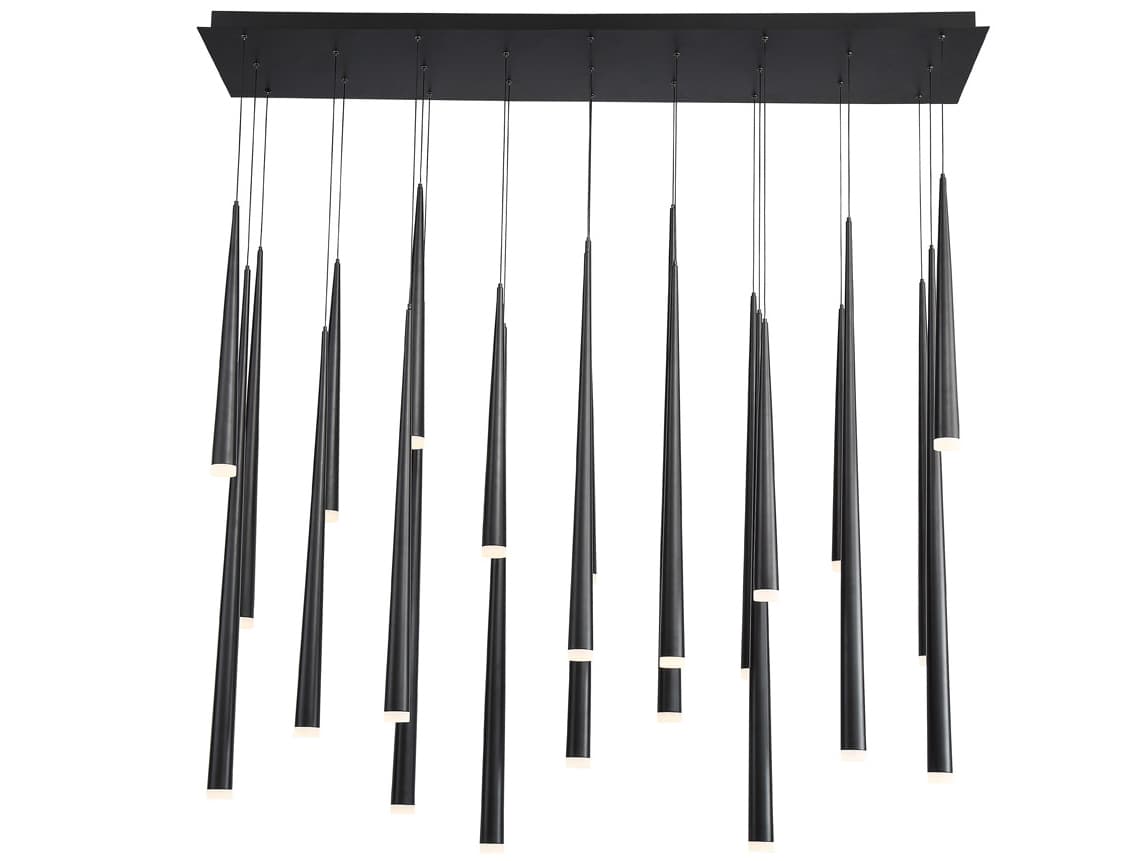 Modern Forms Cascade 23-Light Black Glass LED Linear Island Pendant
