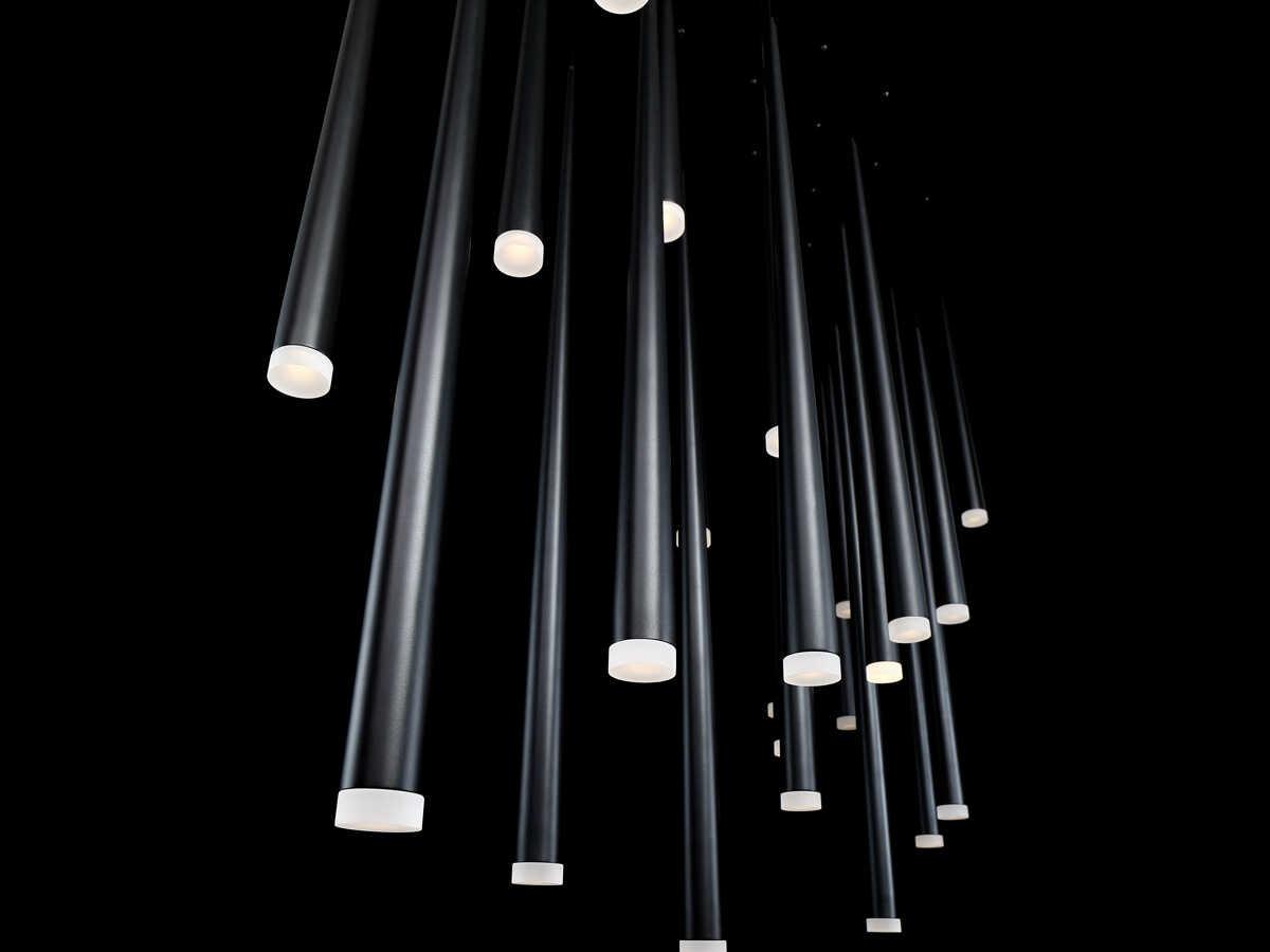 Modern Forms Cascade 23-Light Black Glass LED Linear Island Pendant