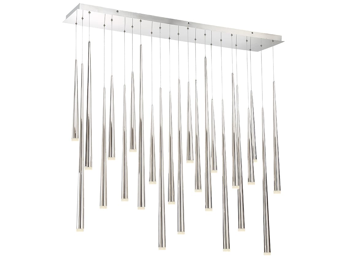 Modern Forms Cascade 23-Light Polished Nickel Glass LED Linear Island Pendant
