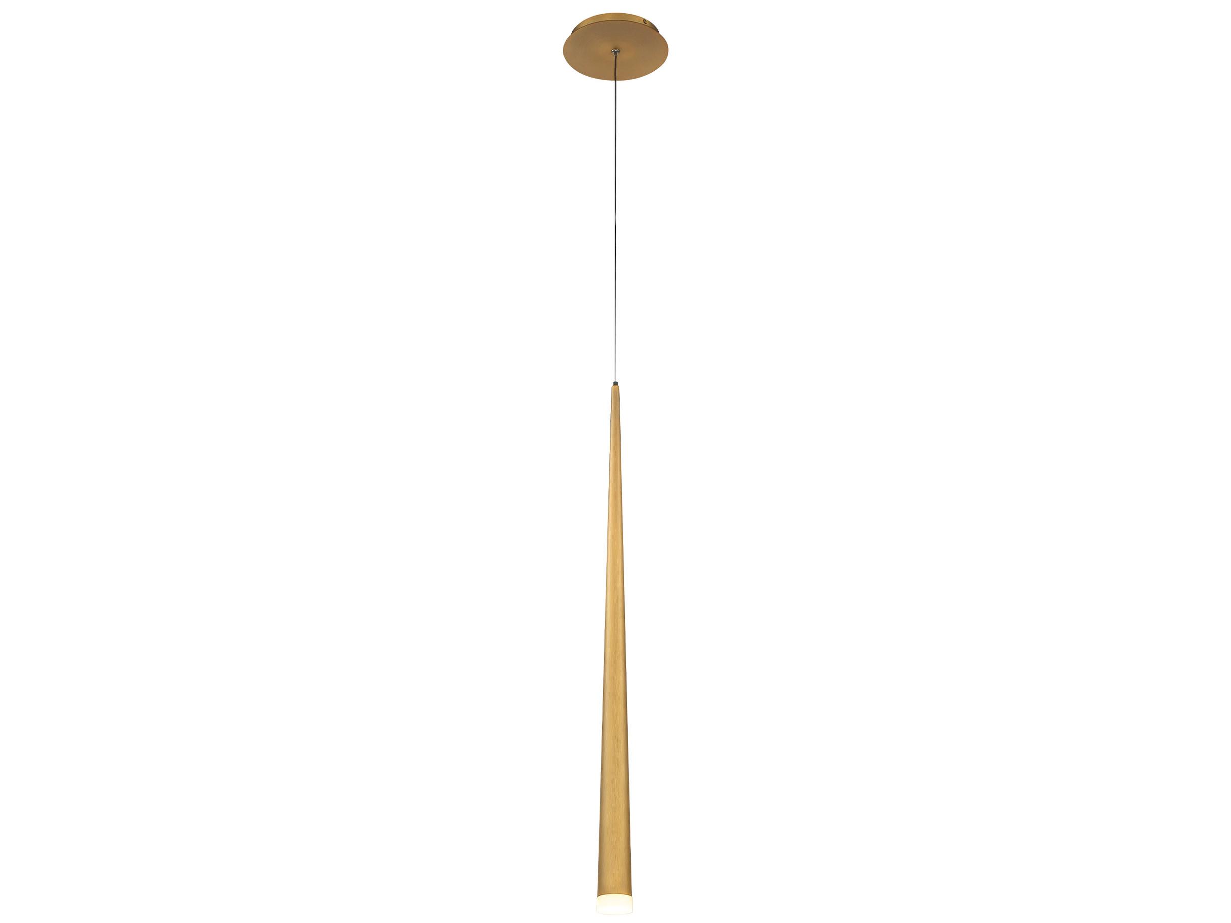 Modern Forms Cascade 1-Light Aged Brass Glass LED Mini Pendant