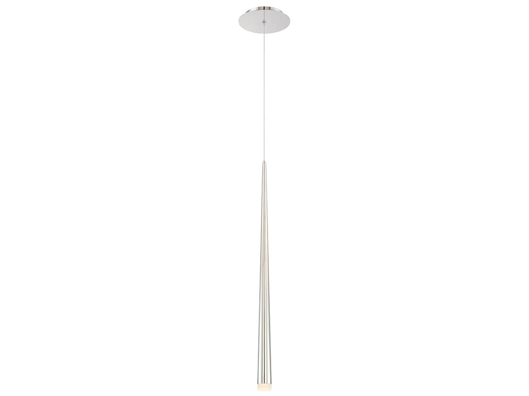 Modern Forms Cascade 1-Light Polished Nickel Glass LED Mini Pendant