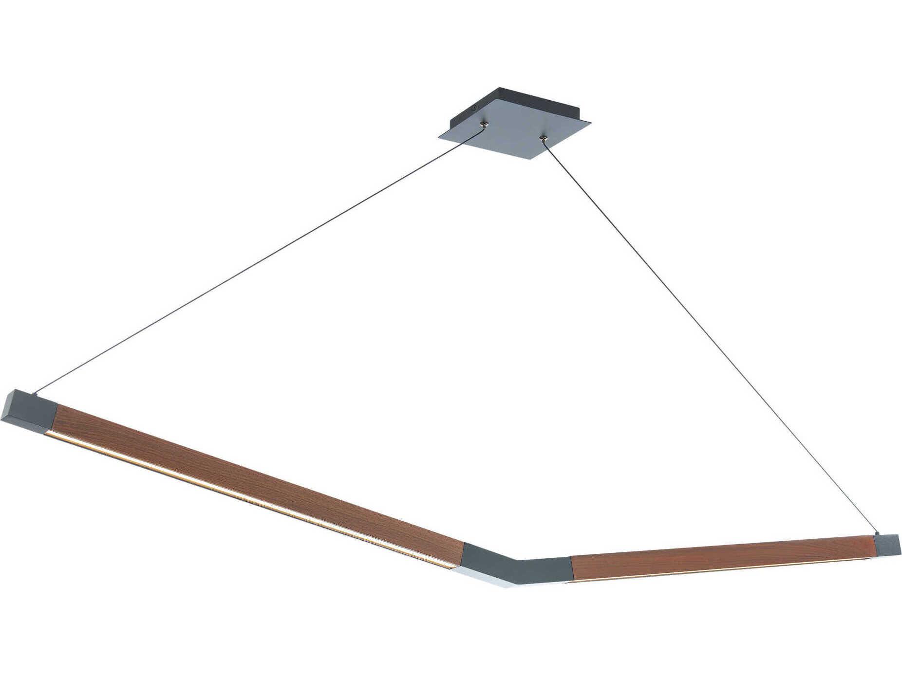 Modern Forms Bough 2-Light Black Dark Walnut Brown LED Linear Island Pendant