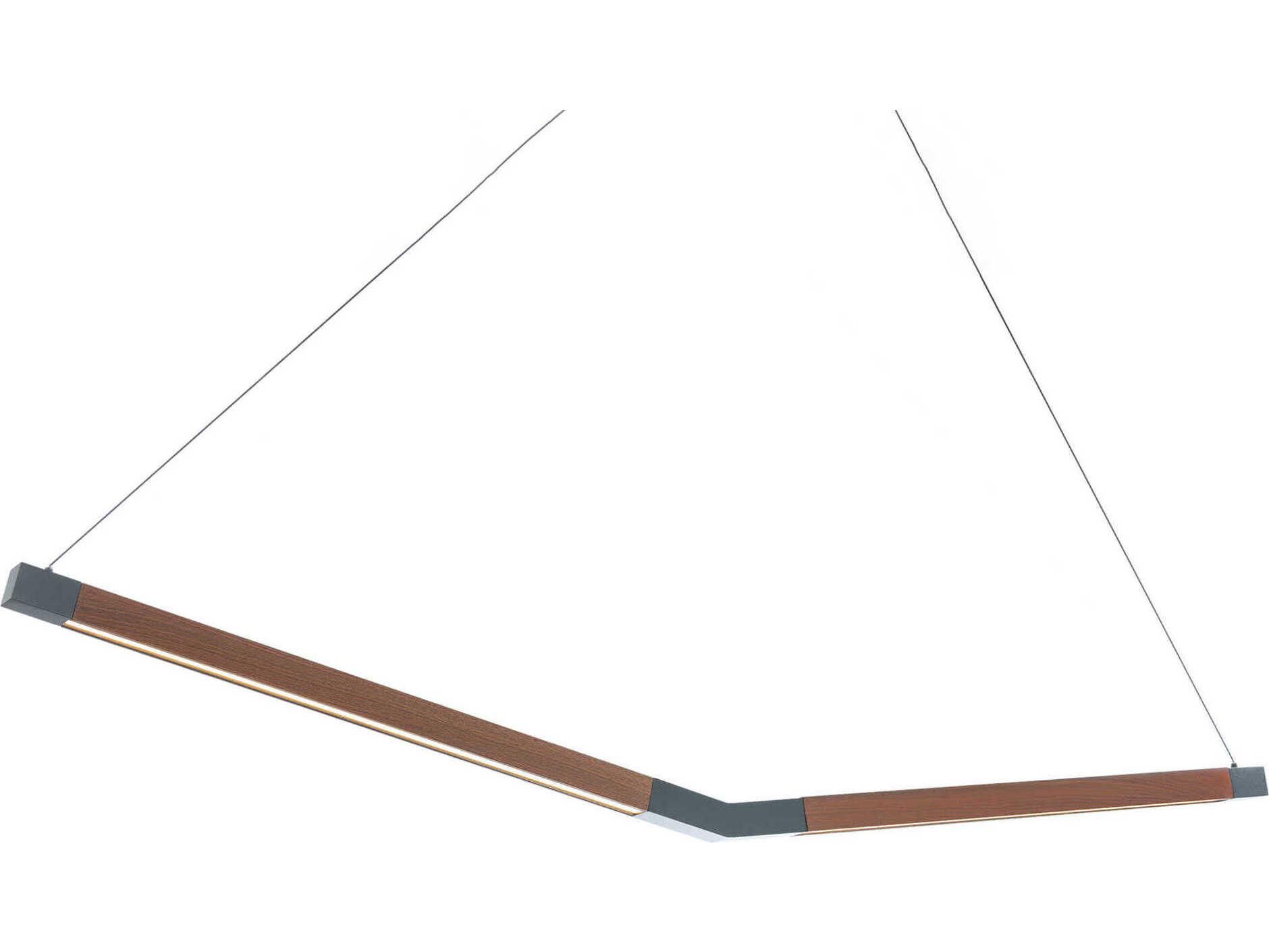 Modern Forms Bough 2-Light Black Dark Walnut Brown LED Linear Island Pendant