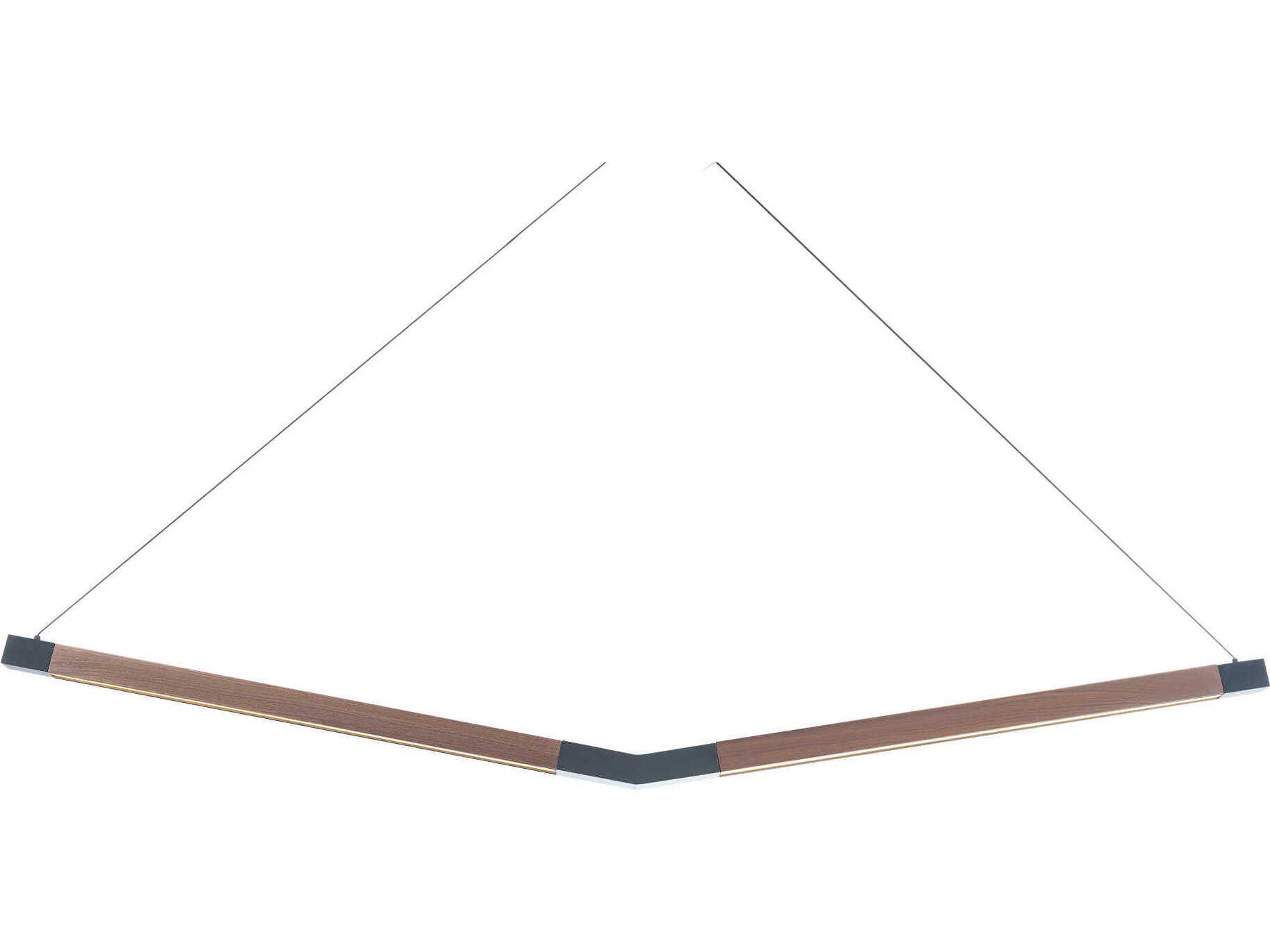 Modern Forms Bough 2-Light Black Dark Walnut Brown LED Linear Island Pendant