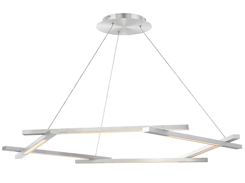 Modern Forms Metric 6-Light Brushed Aluminum Silver LED Pendant