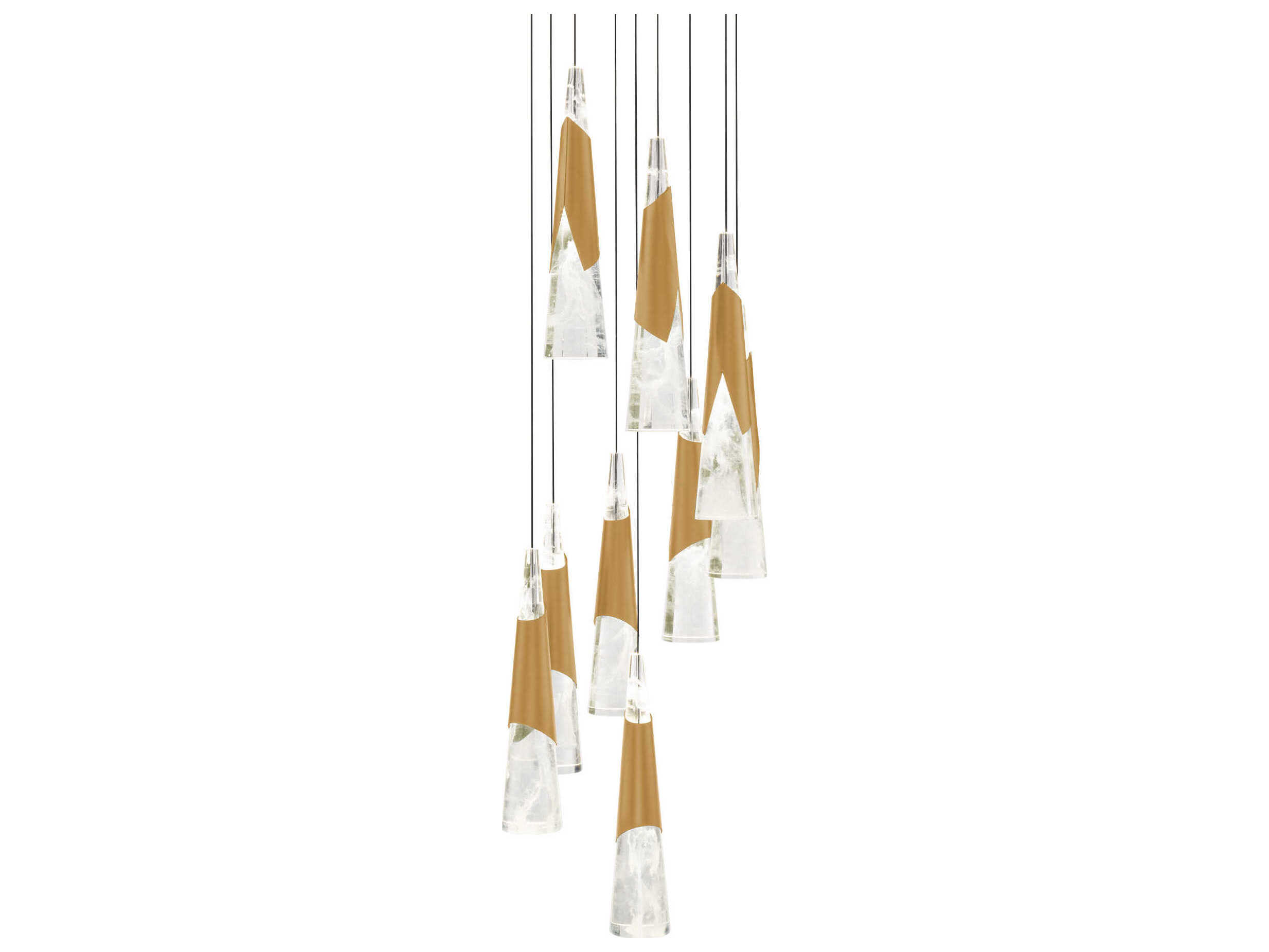 Modern Forms Kilt 9-Light Aged Brass Pendant