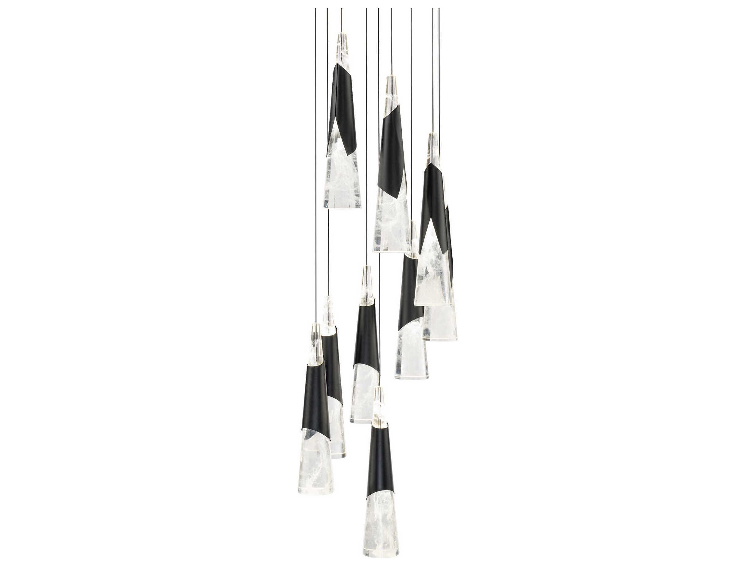 Modern Forms Kilt 9-Light Black Pendant