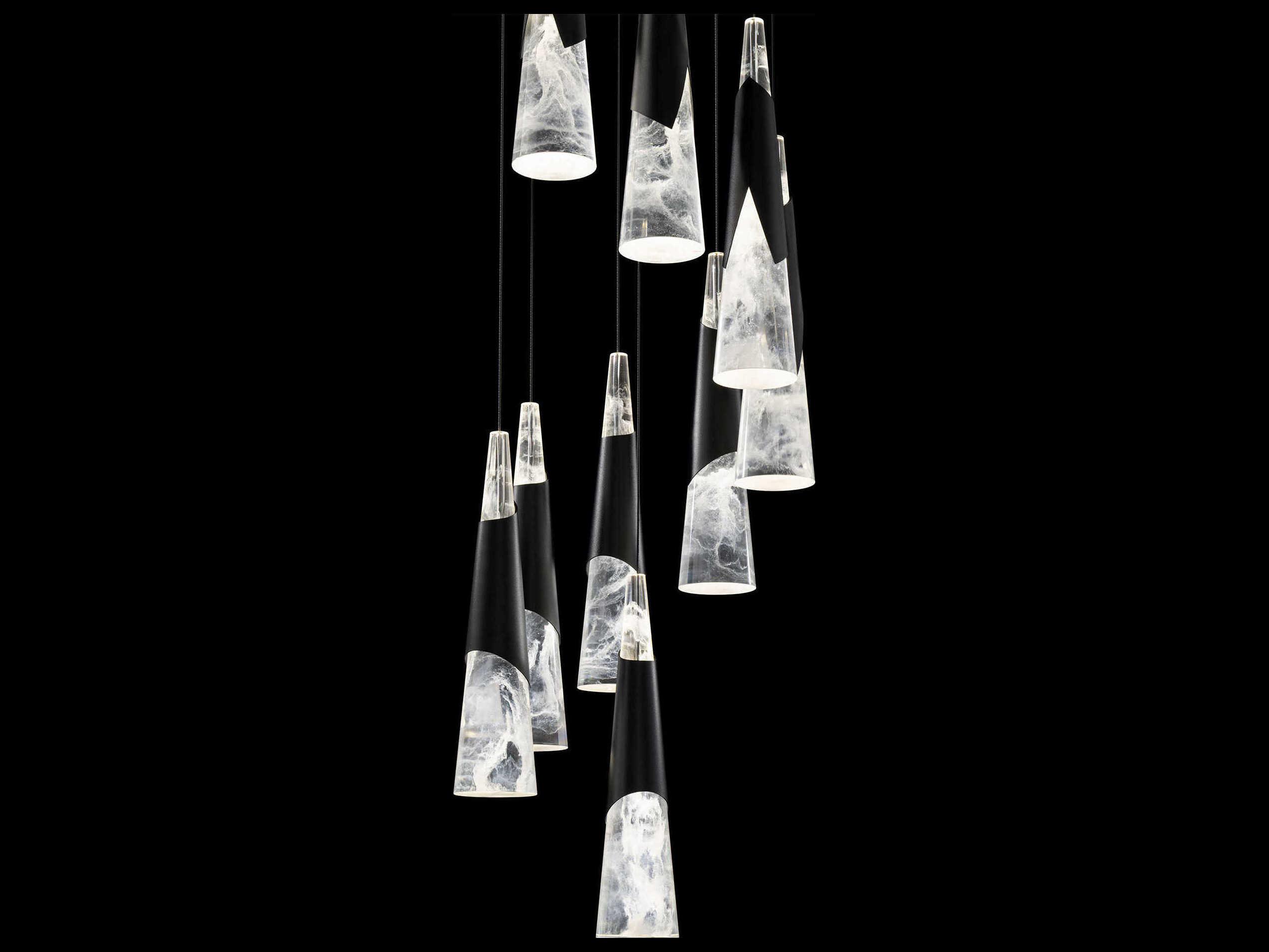 Modern Forms Kilt 9-Light Black Pendant