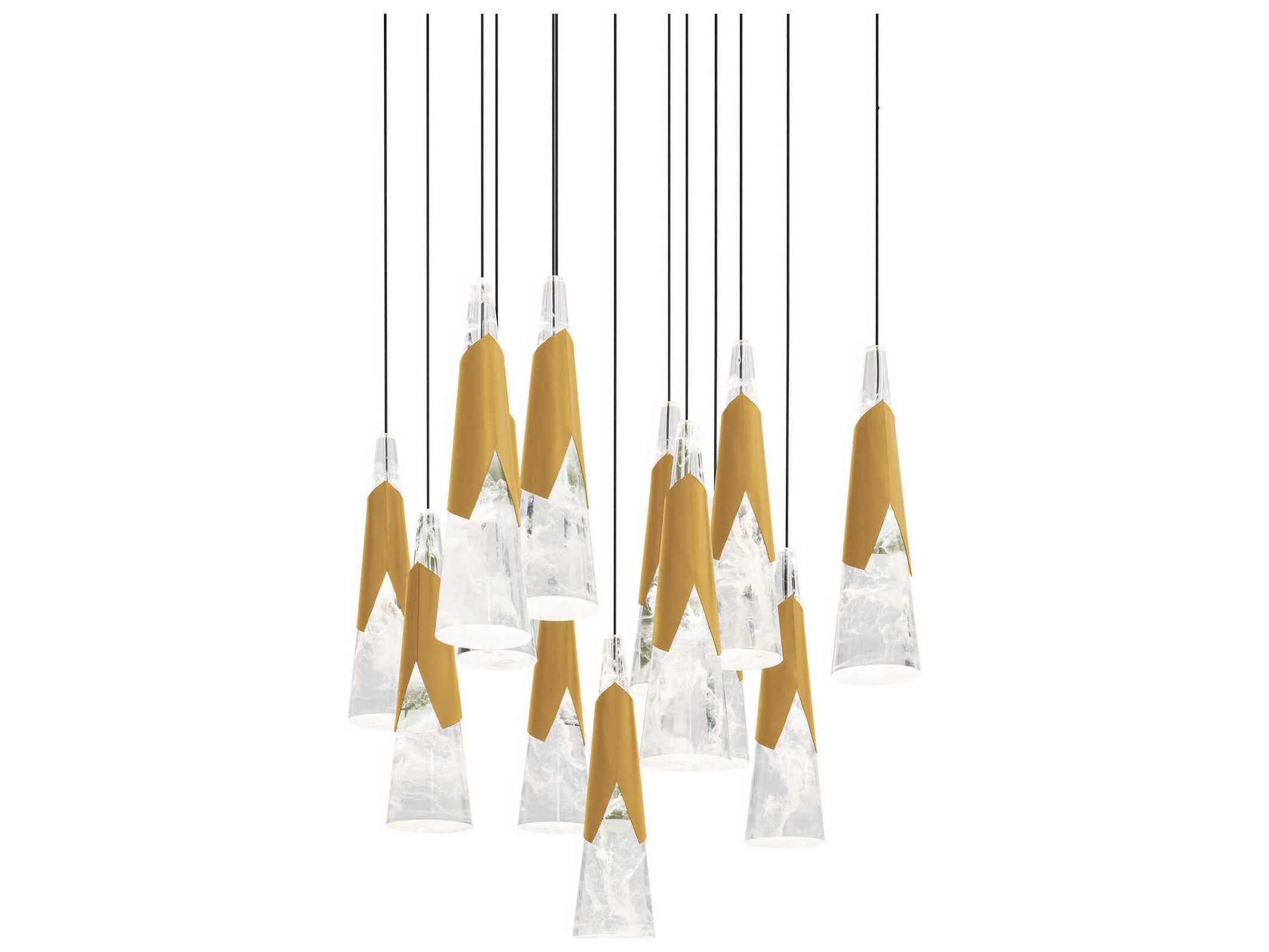 Modern Forms Kilt 13-Light Aged Brass Pendant