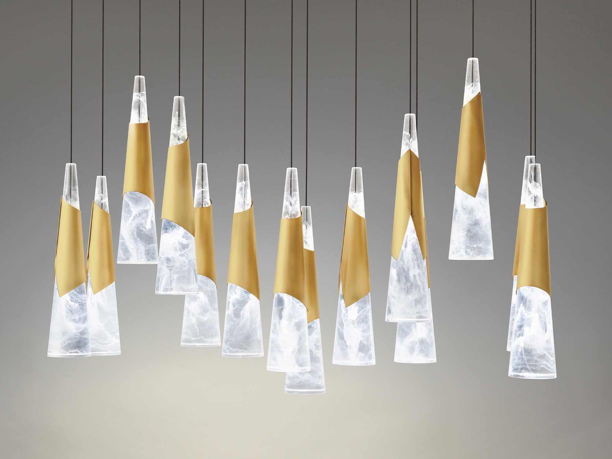 Modern Forms Kilt 14-Light Aged Brass Island Pendant