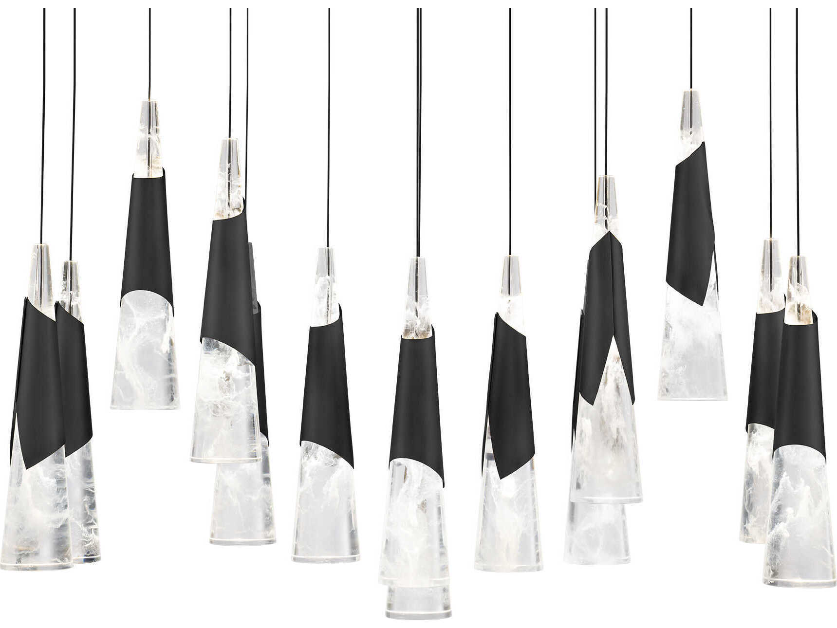 Modern Forms Kilt 14-Light Black Island Pendant