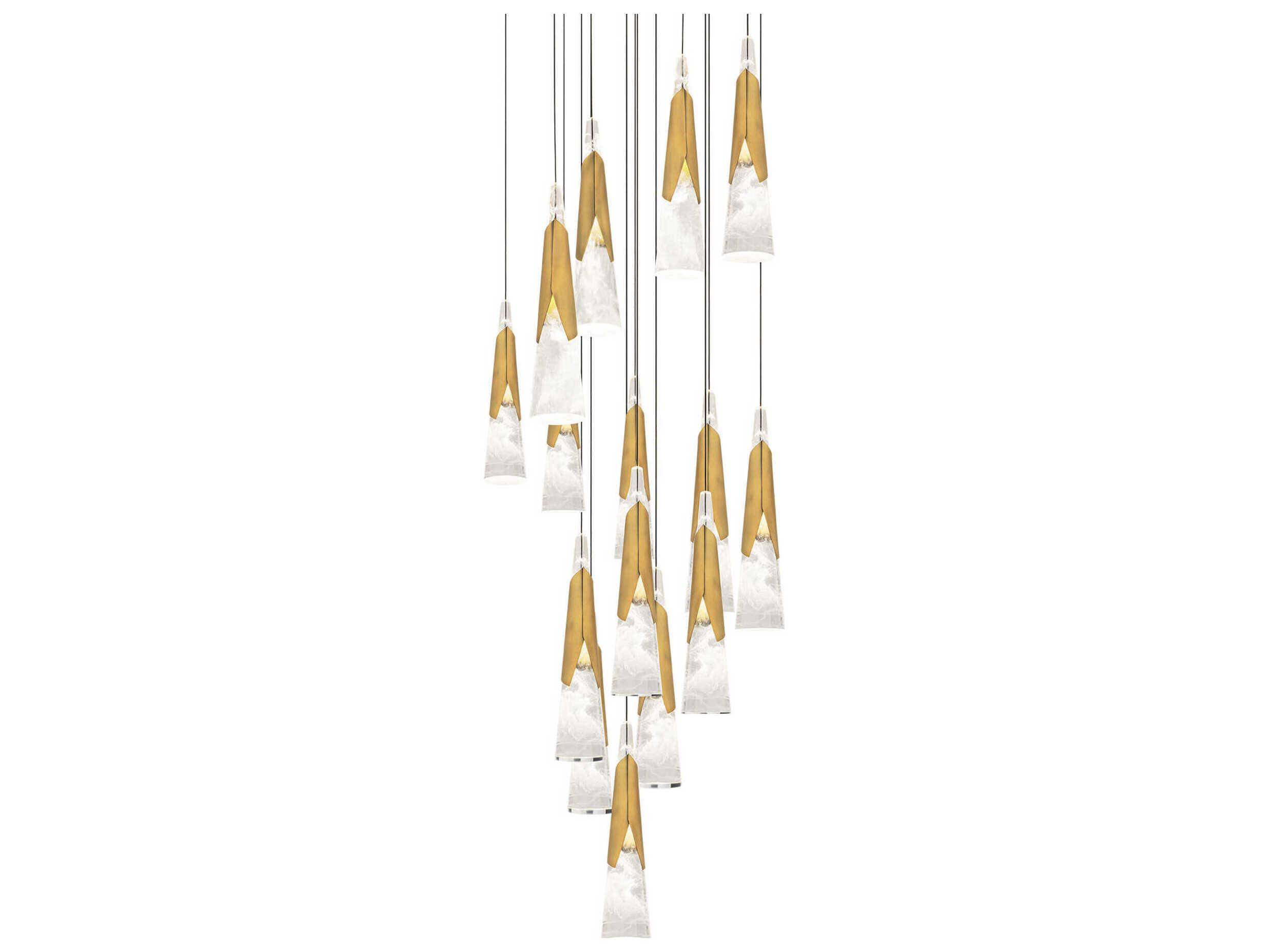 Modern Forms Kilt 15-Light Aged Brass Pendant