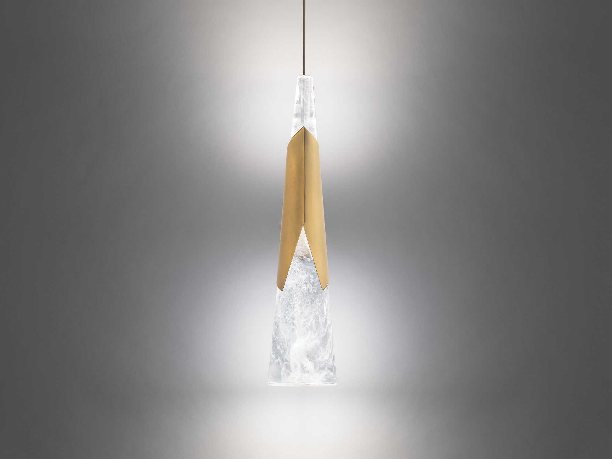 Modern Forms Kilt 1-Light Aged Brass Mini Pendant