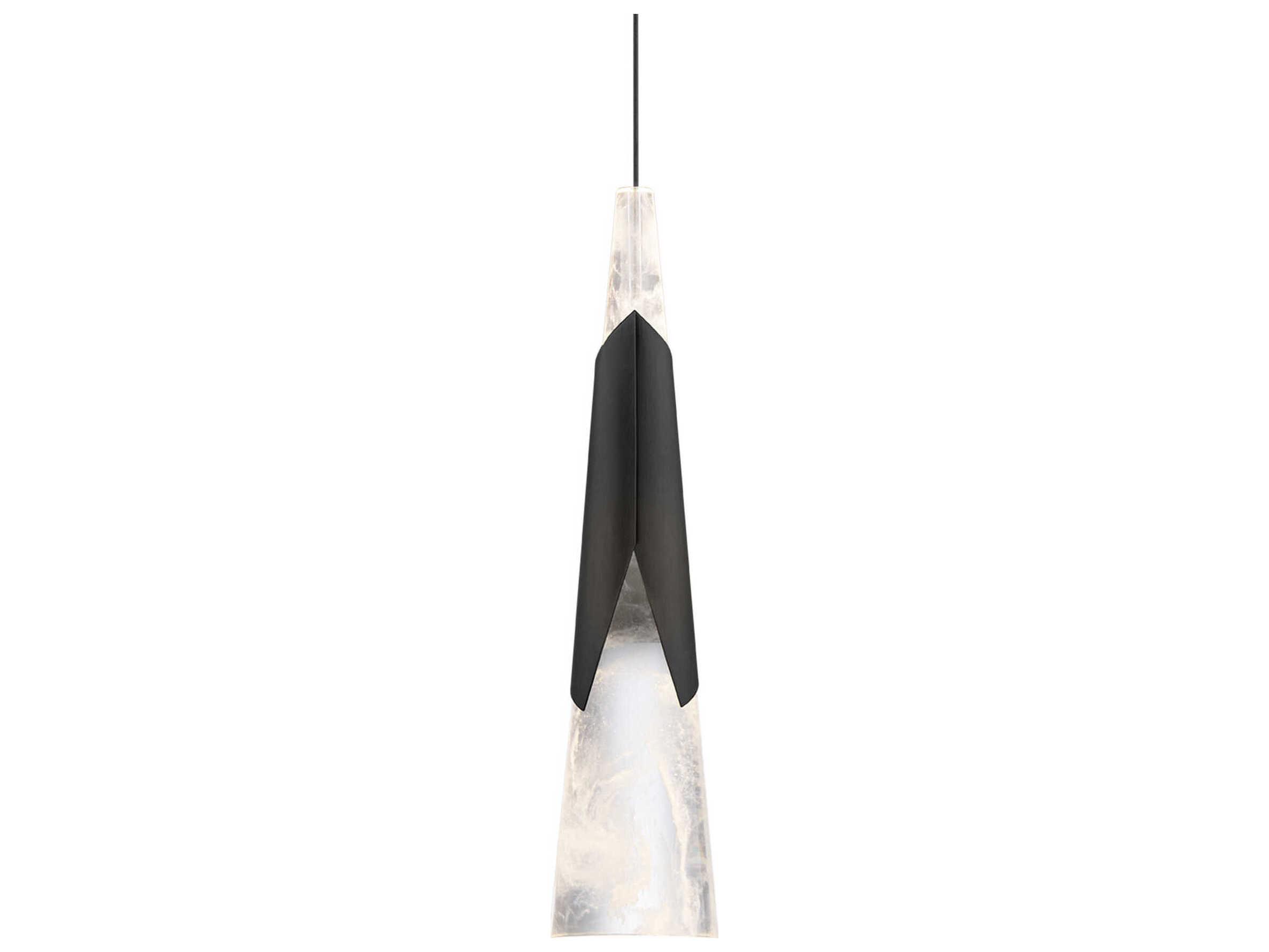 Modern Forms Kilt 1-Light Black Mini Pendant