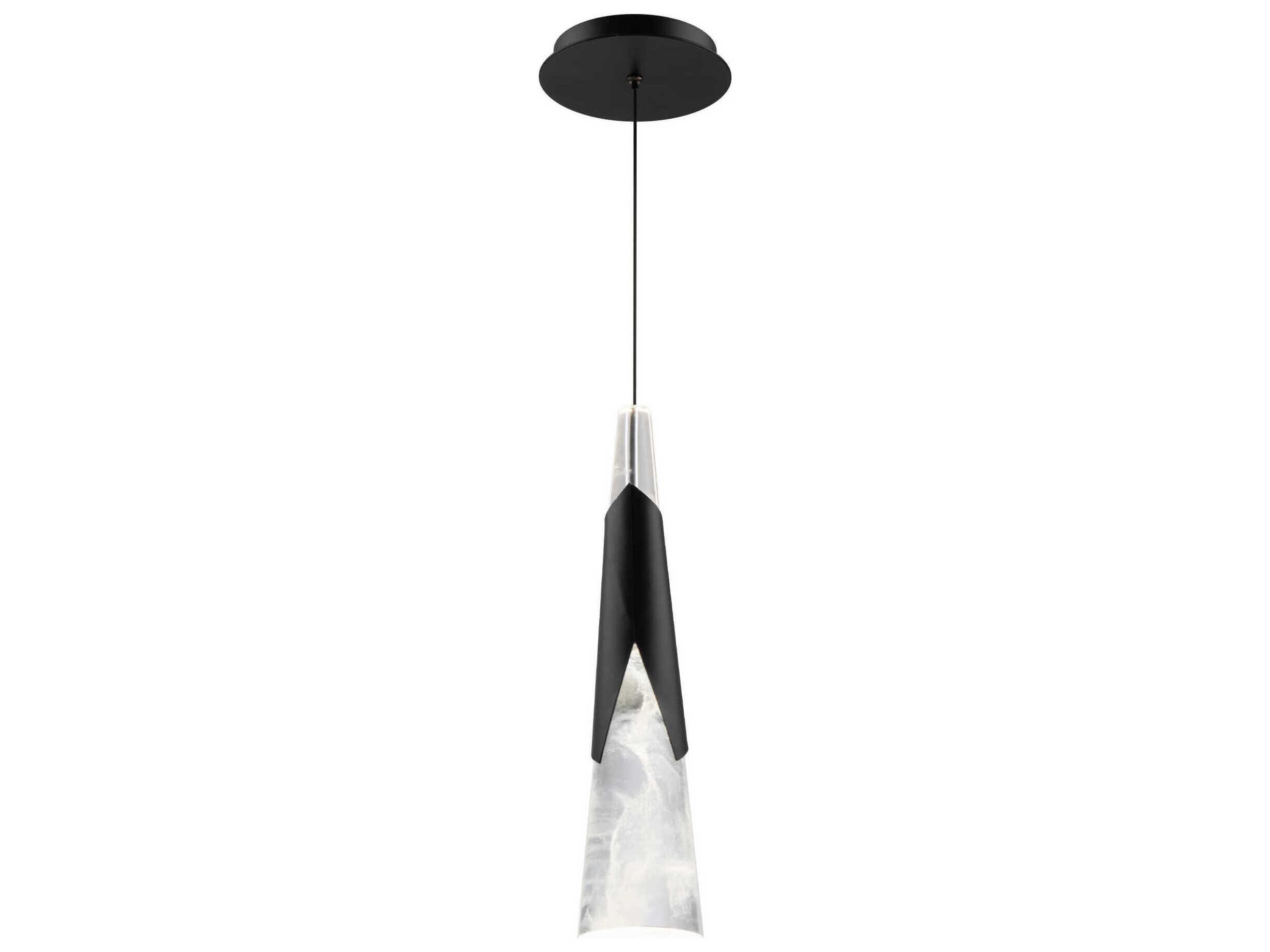 Modern Forms Kilt 1-Light Black Mini Pendant