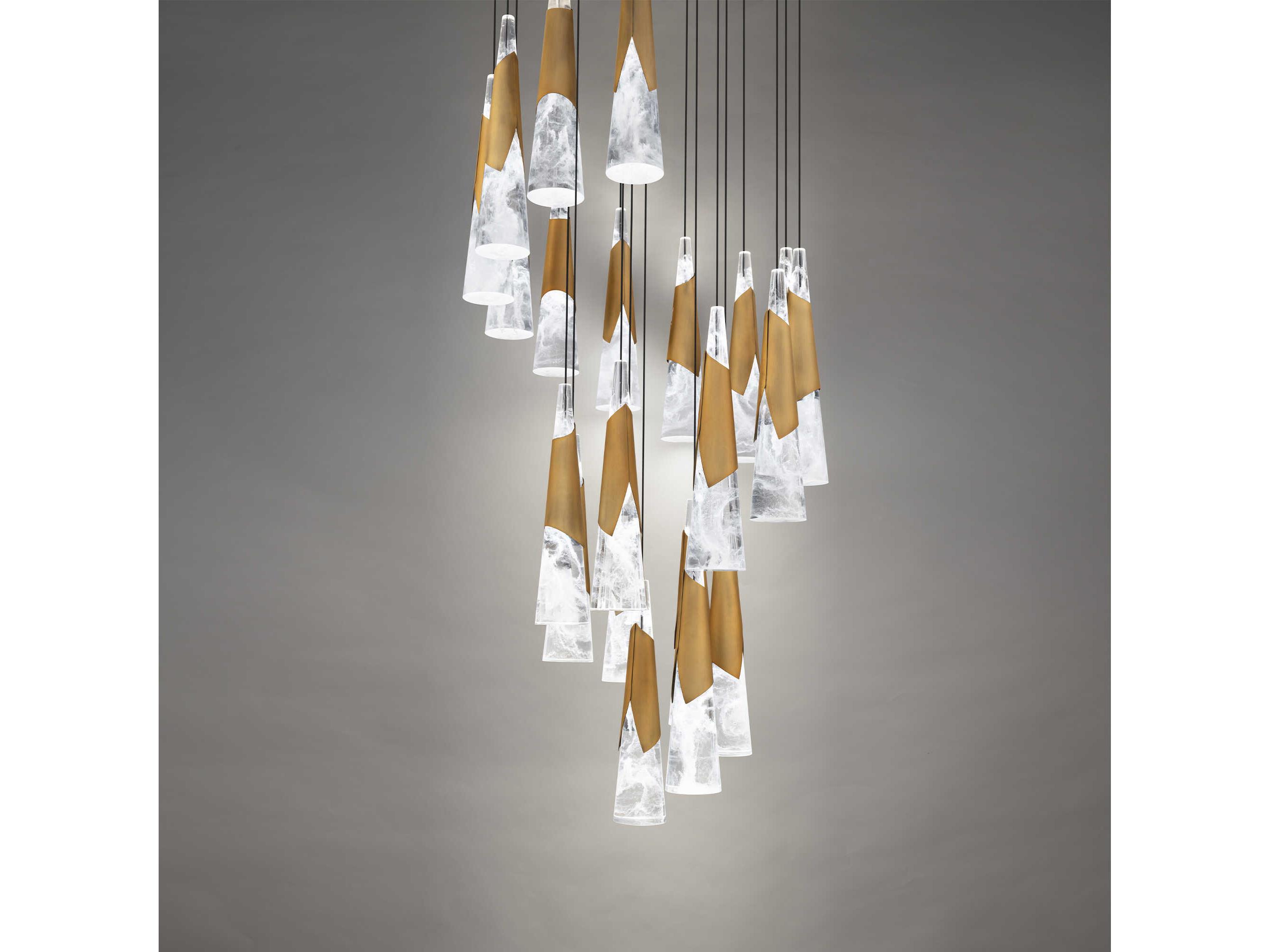 Modern Forms Kilt 21-Light Aged Brass Pendant
