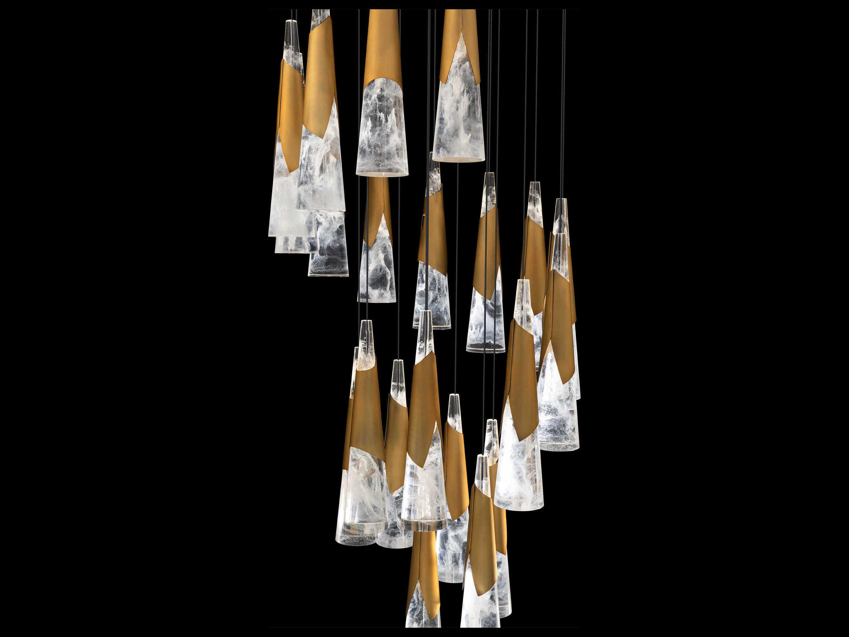 Modern Forms Kilt 21-Light Aged Brass Pendant