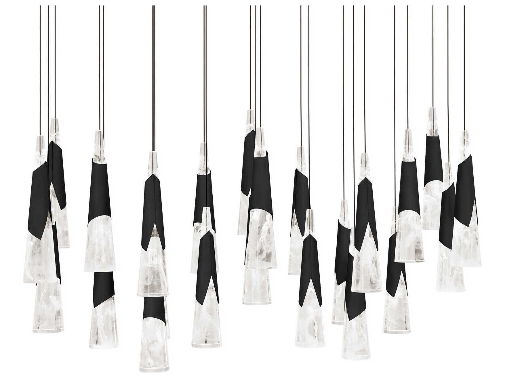 Modern Forms Kilt 23-Light Black Island Pendant