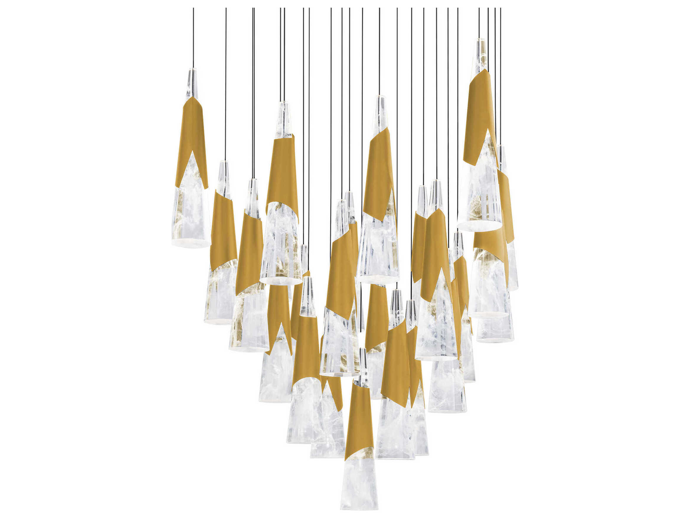 Modern Forms Kilt 25-Light Aged Brass Pendant