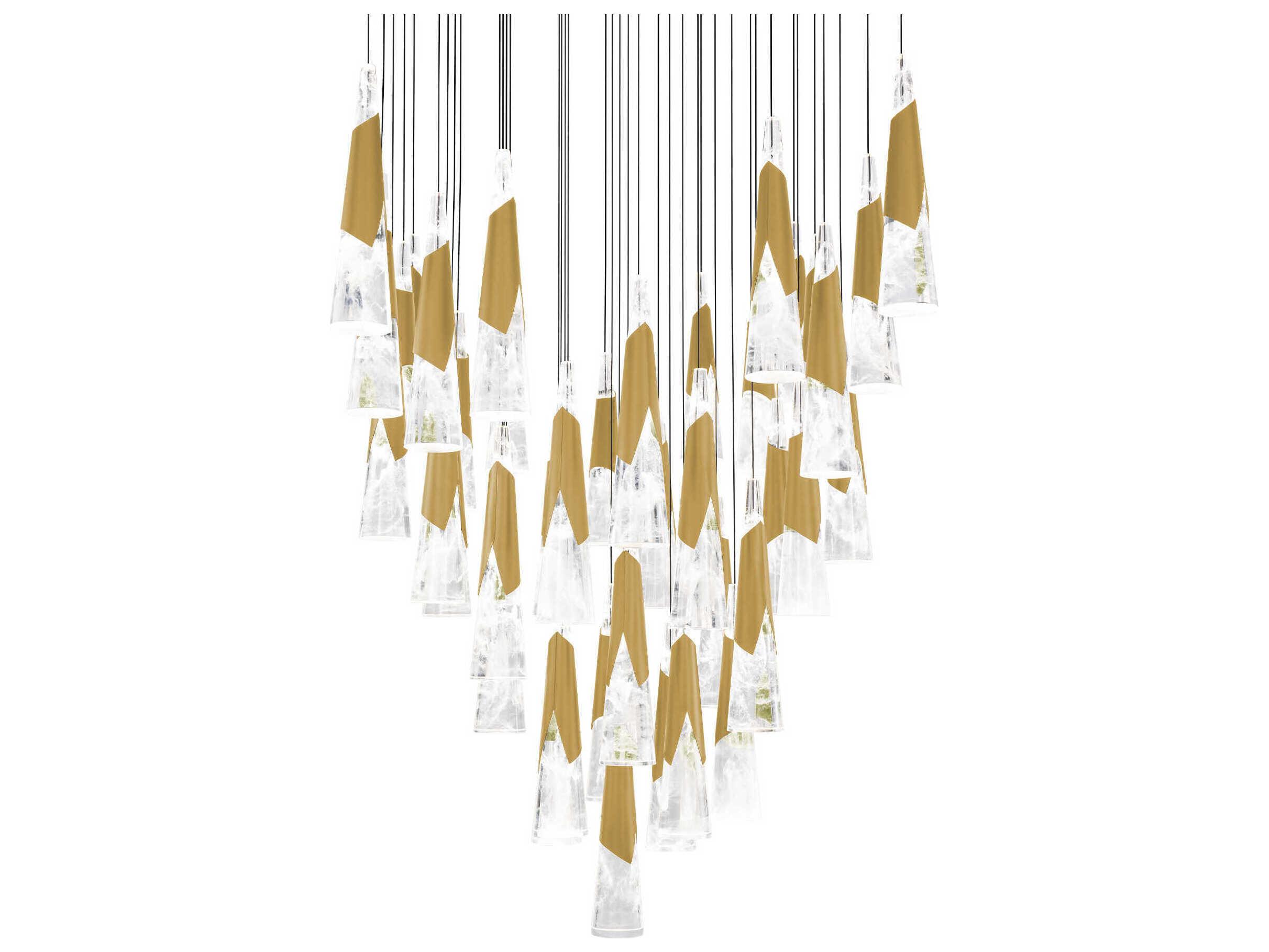 Modern Forms Kilt 41-Light Aged Brass Pendant