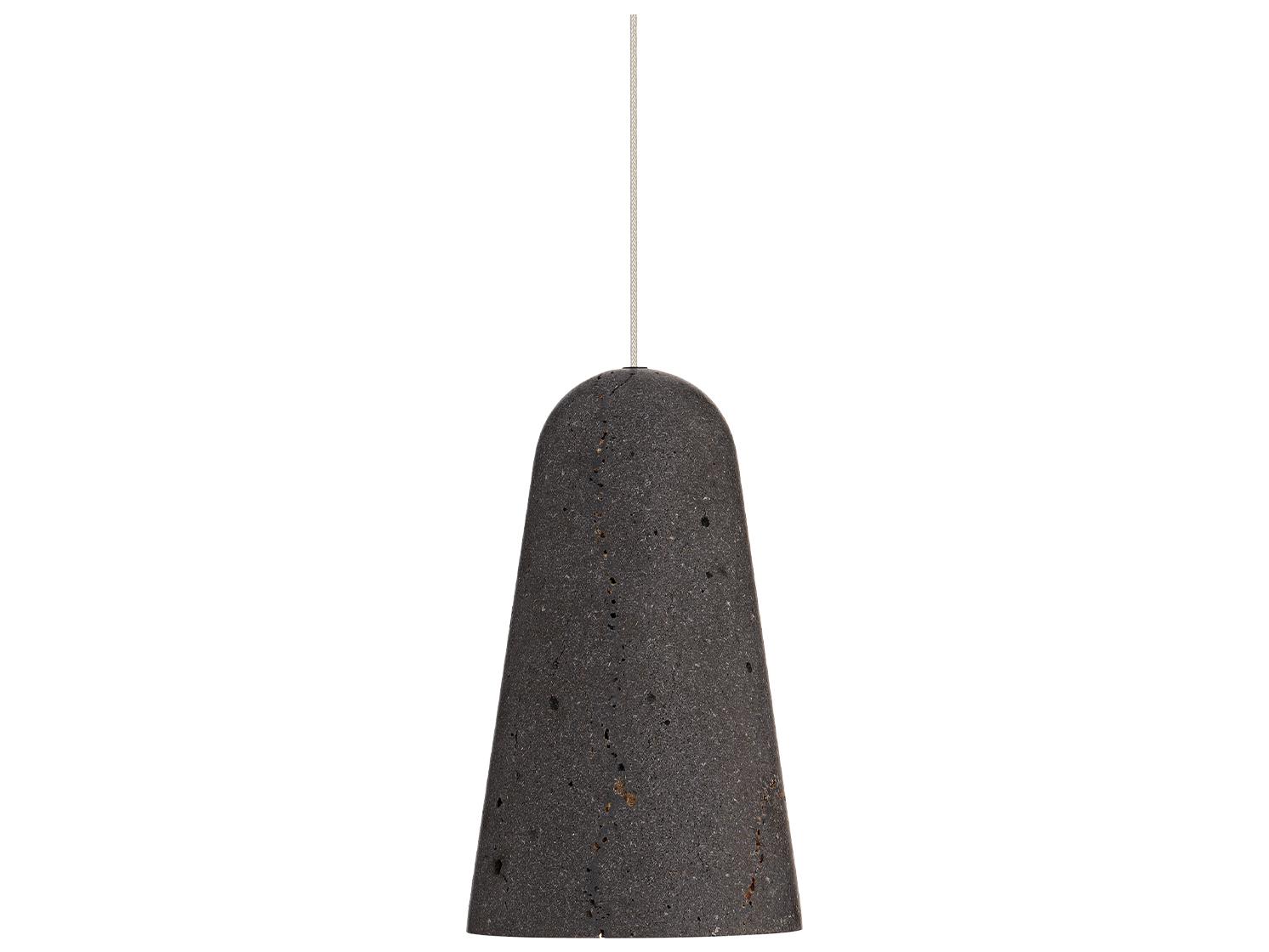 Modern Forms Pompeii 1-Light Bassalt Stone Black Mini Pendant