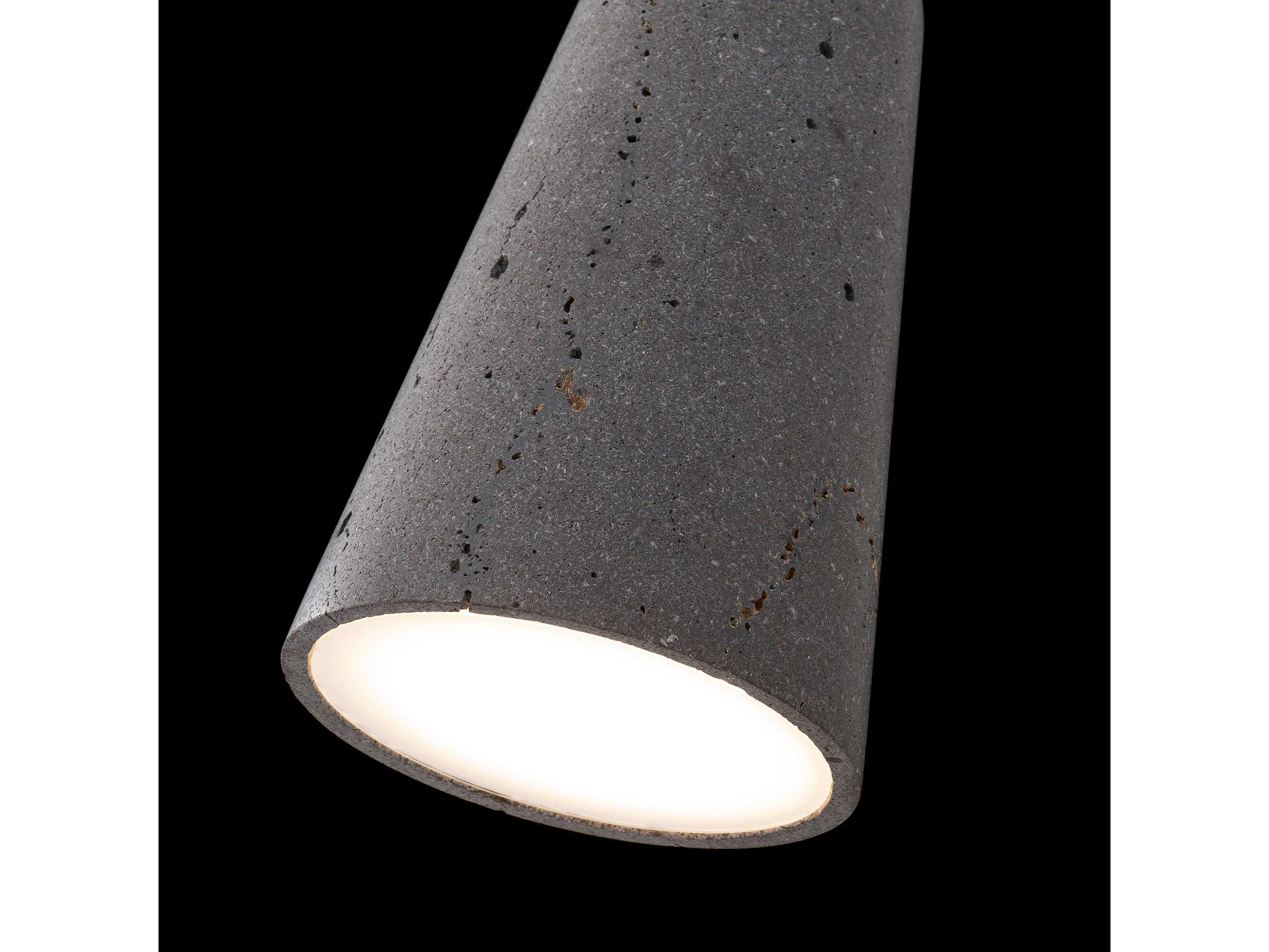Modern Forms Pompeii 1-Light Bassalt Stone Black Mini Pendant