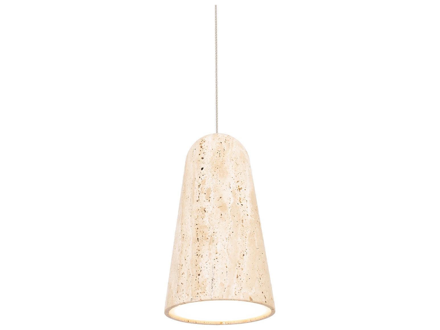 Modern Forms Pompeii 1-Light Beige Travertine Aged Brass Mini Pendant