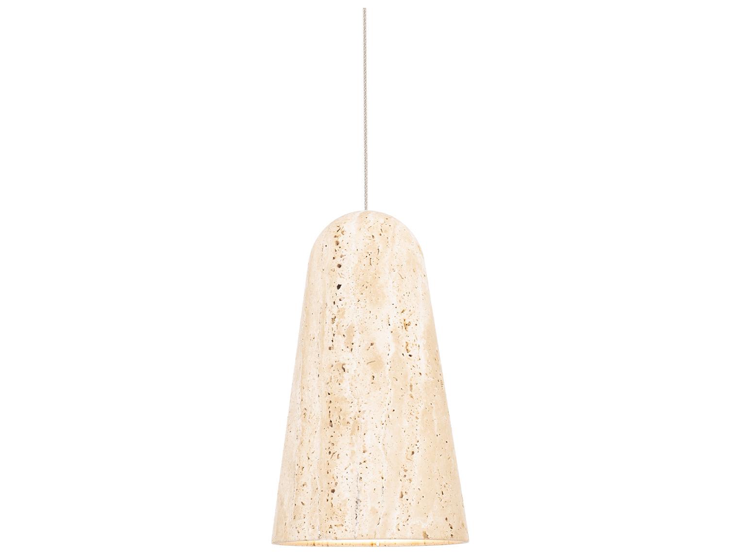 Modern Forms Pompeii 1-Light Beige Travertine Aged Brass Mini Pendant