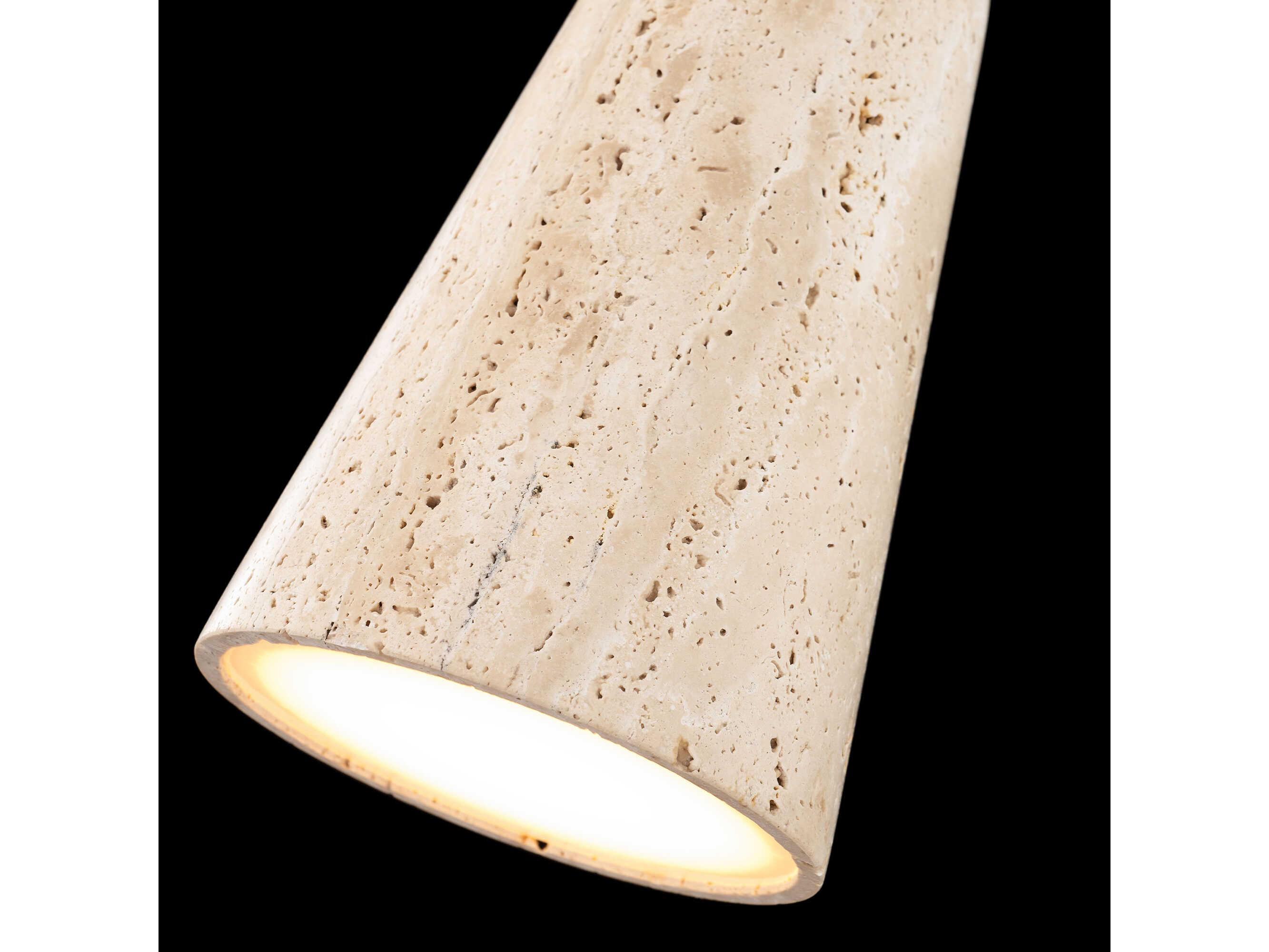 Modern Forms Pompeii 1-Light Beige Travertine Aged Brass Mini Pendant