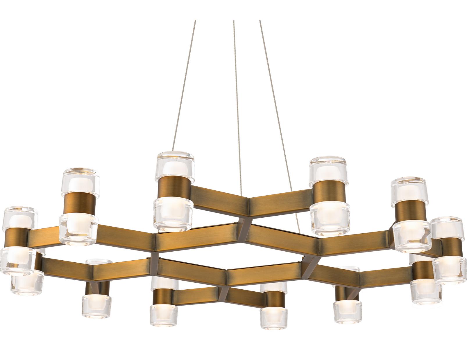 Modern Forms Dashe 24-Light Aged Brass Geometric Chandelier