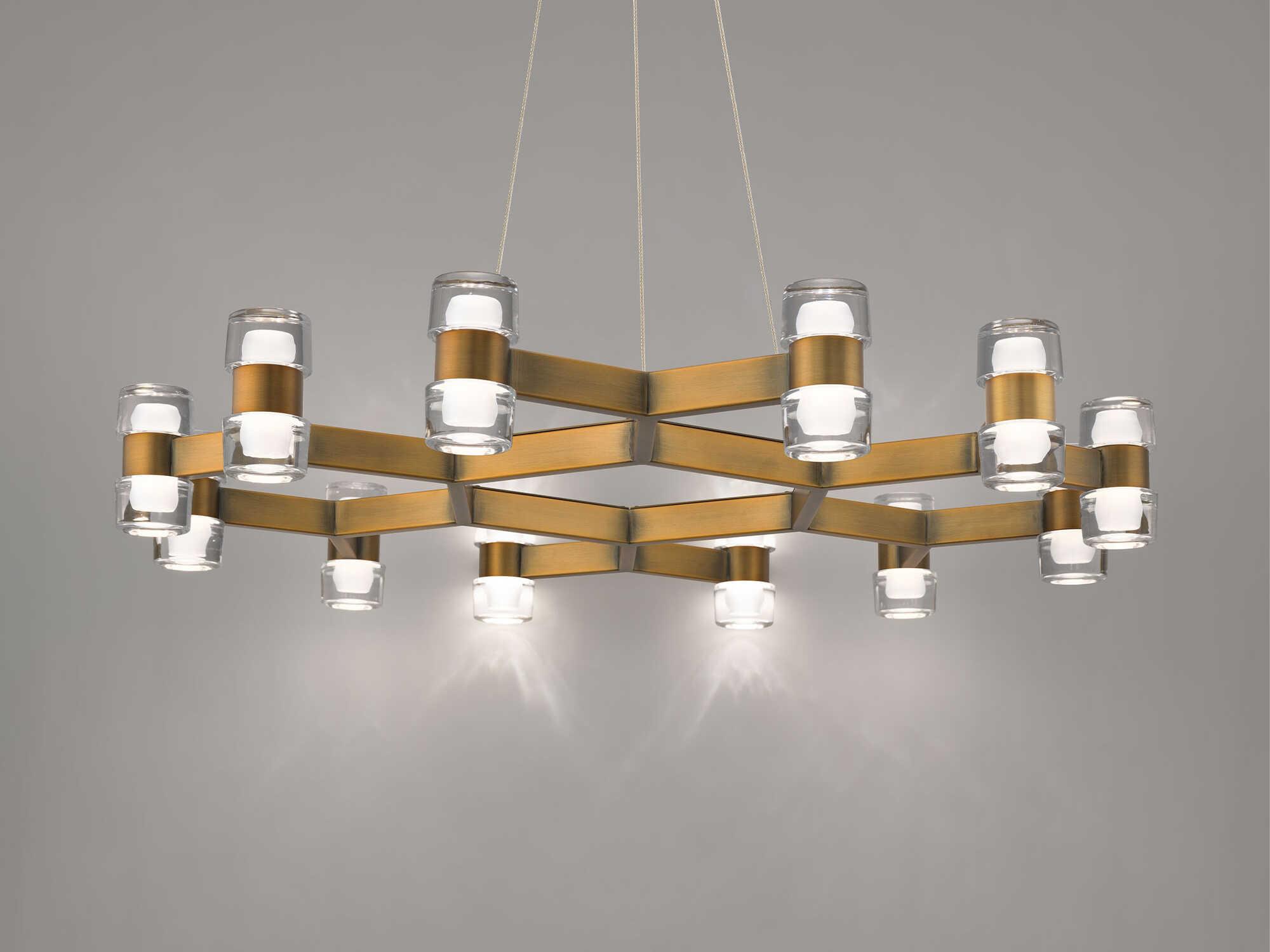 Modern Forms Dashe 24-Light Aged Brass Geometric Chandelier