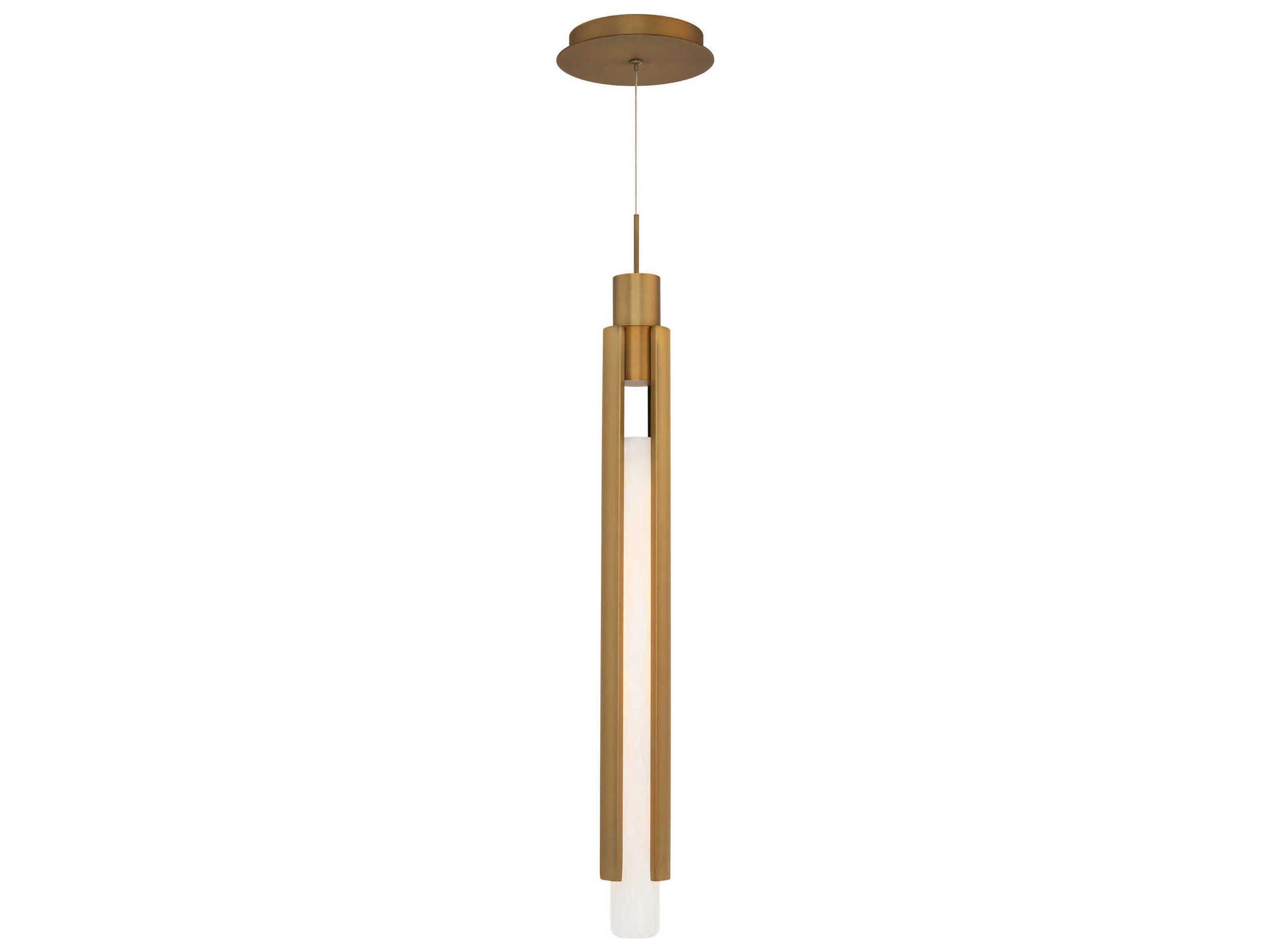 Modern Forms Saber 1-Light Aged Brass Linear Mini Pendant