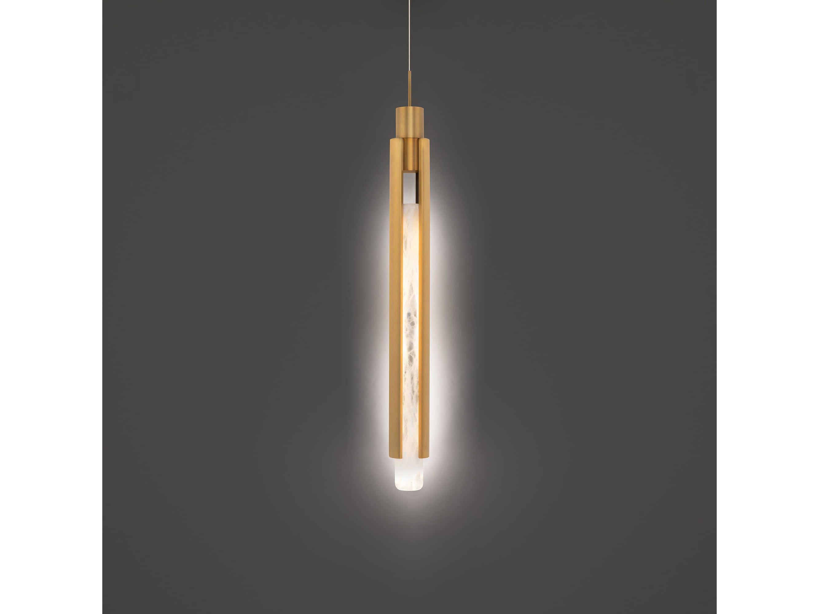 Modern Forms Saber 1-Light Aged Brass Linear Mini Pendant