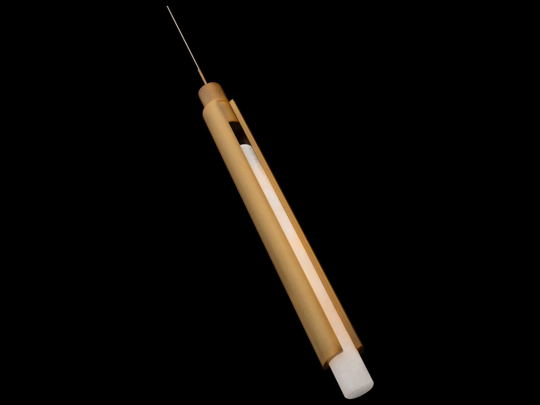 Modern Forms Saber 1-Light Aged Brass Linear Mini Pendant