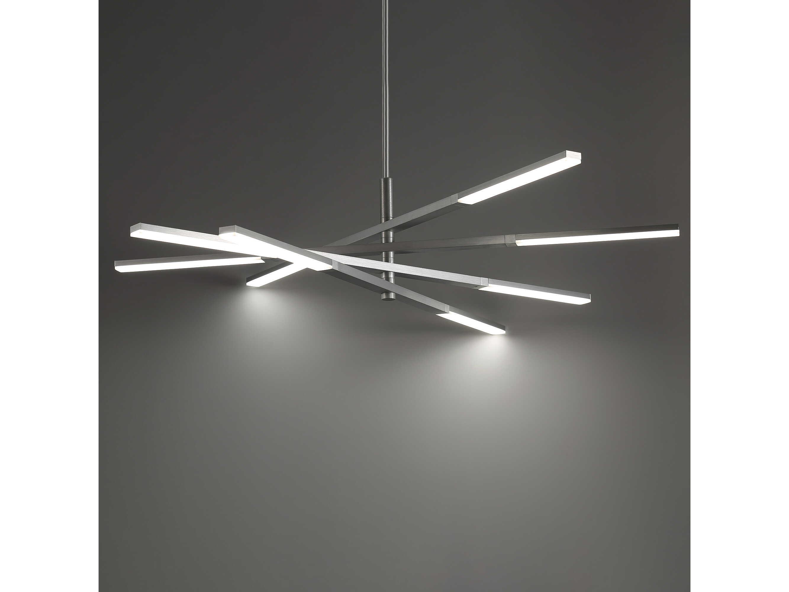 Modern Forms Stacked 1-Light Brushed Aluminum Silver LED Linear Pendant