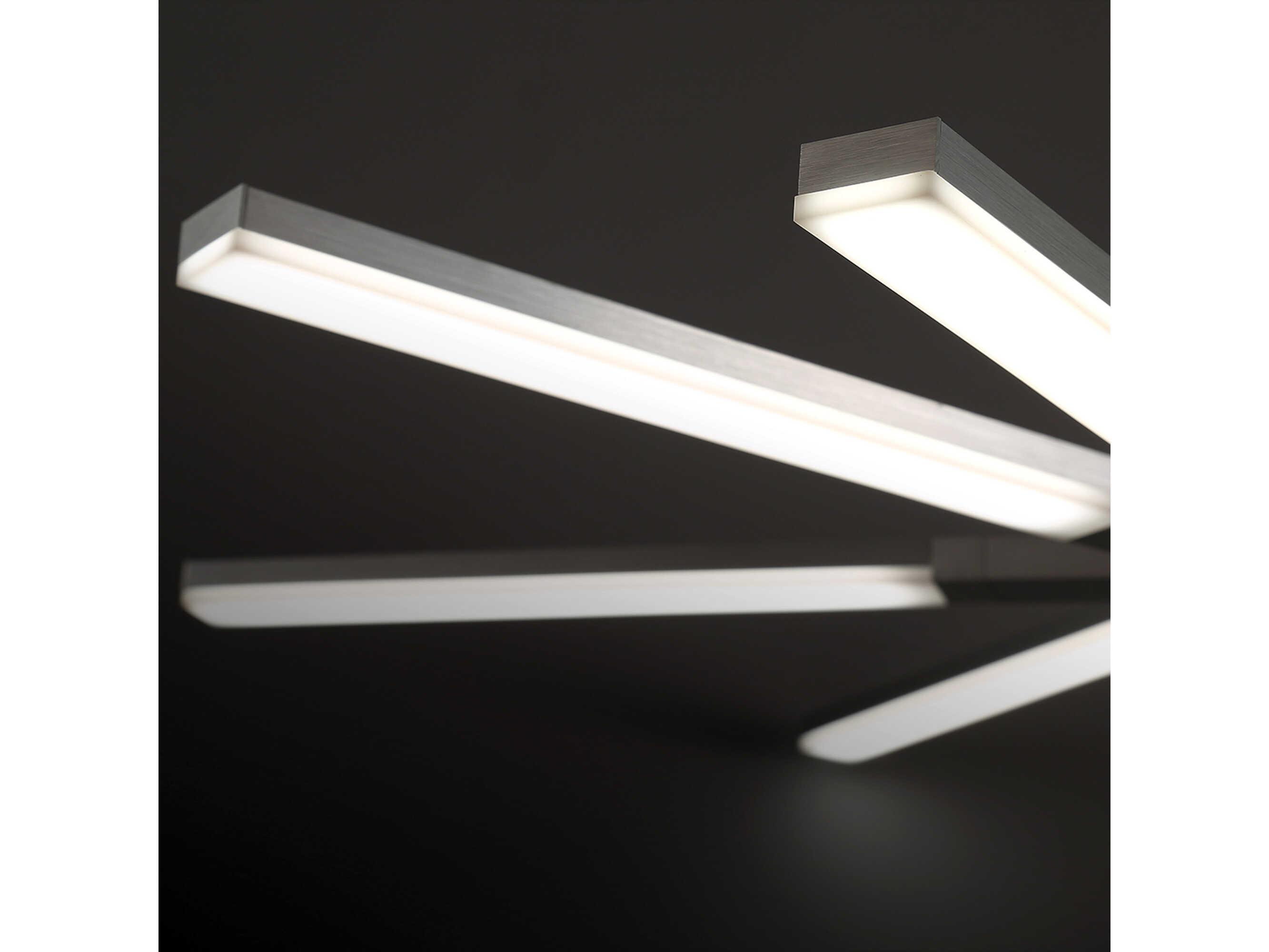 Modern Forms Stacked 1-Light Brushed Aluminum Silver LED Linear Pendant