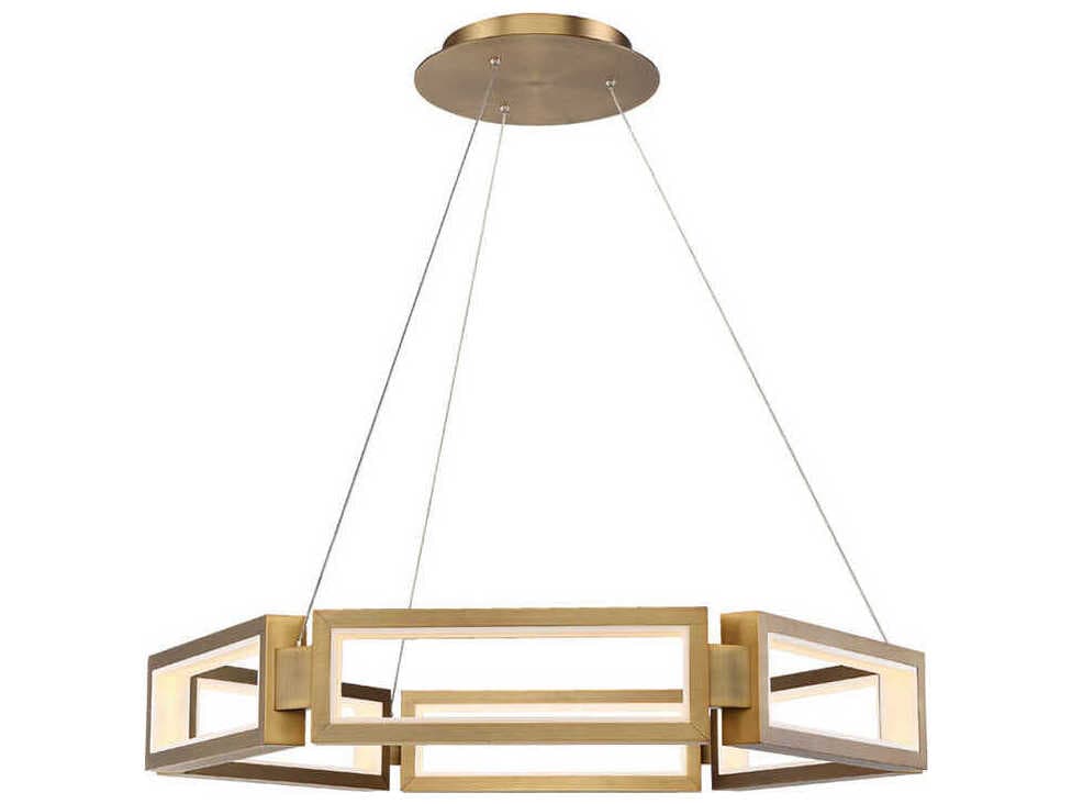 Modern Forms Mies 6-Light Aged Brass LED Pendant