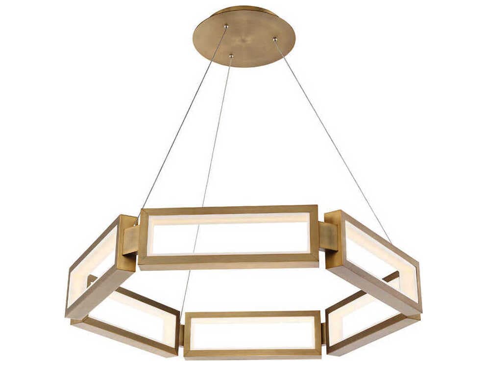 Modern Forms Mies 6-Light Aged Brass LED Pendant