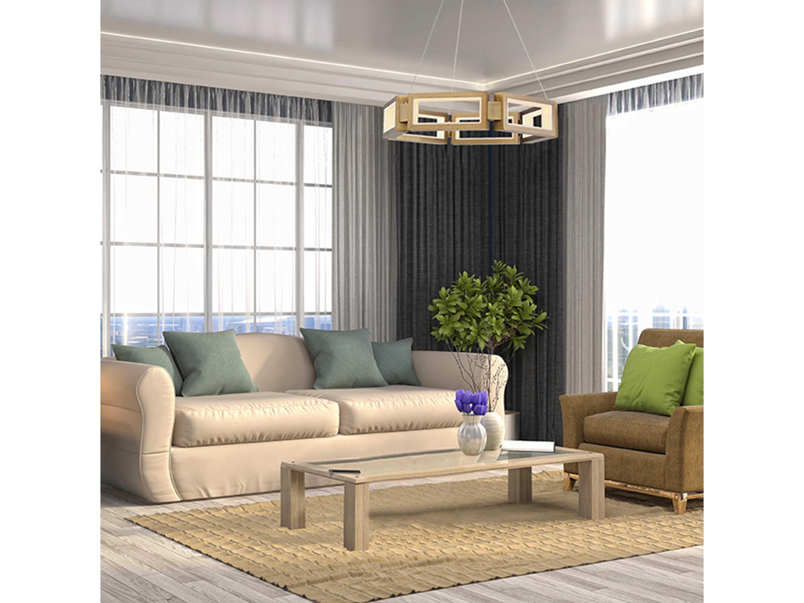 Modern Forms Mies 6-Light Aged Brass LED Pendant