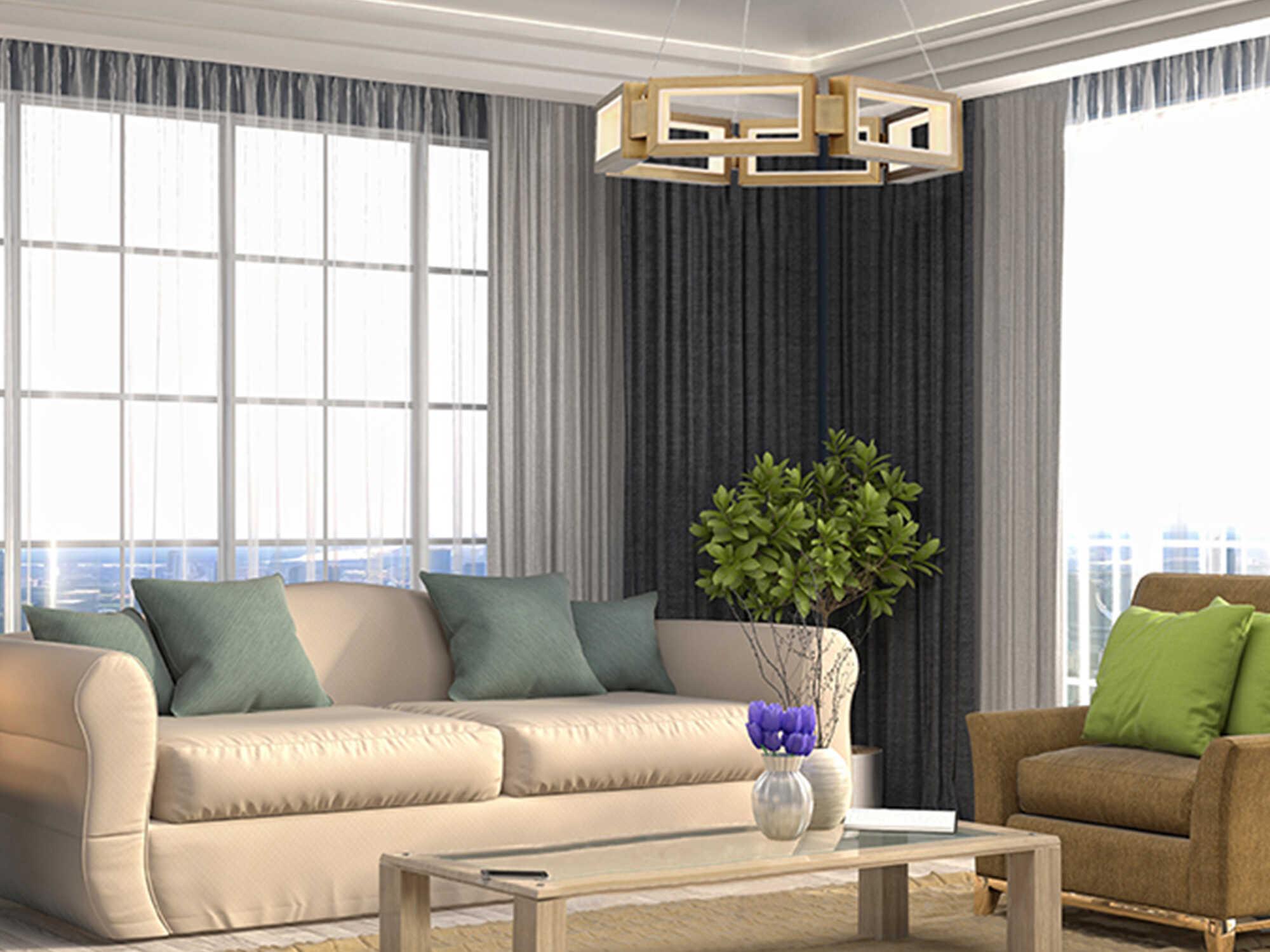 Modern Forms Mies 6-Light Aged Brass LED Pendant