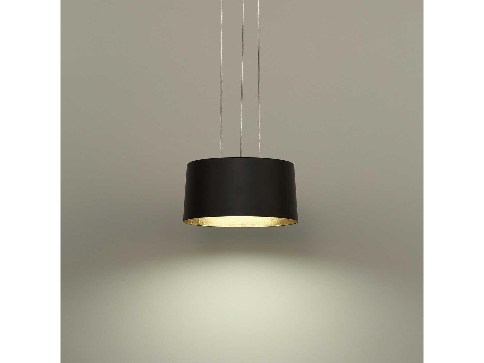 Modern Forms Marimba 1-Light Black Gold Leaf Glass LED Drum Mini Pendant