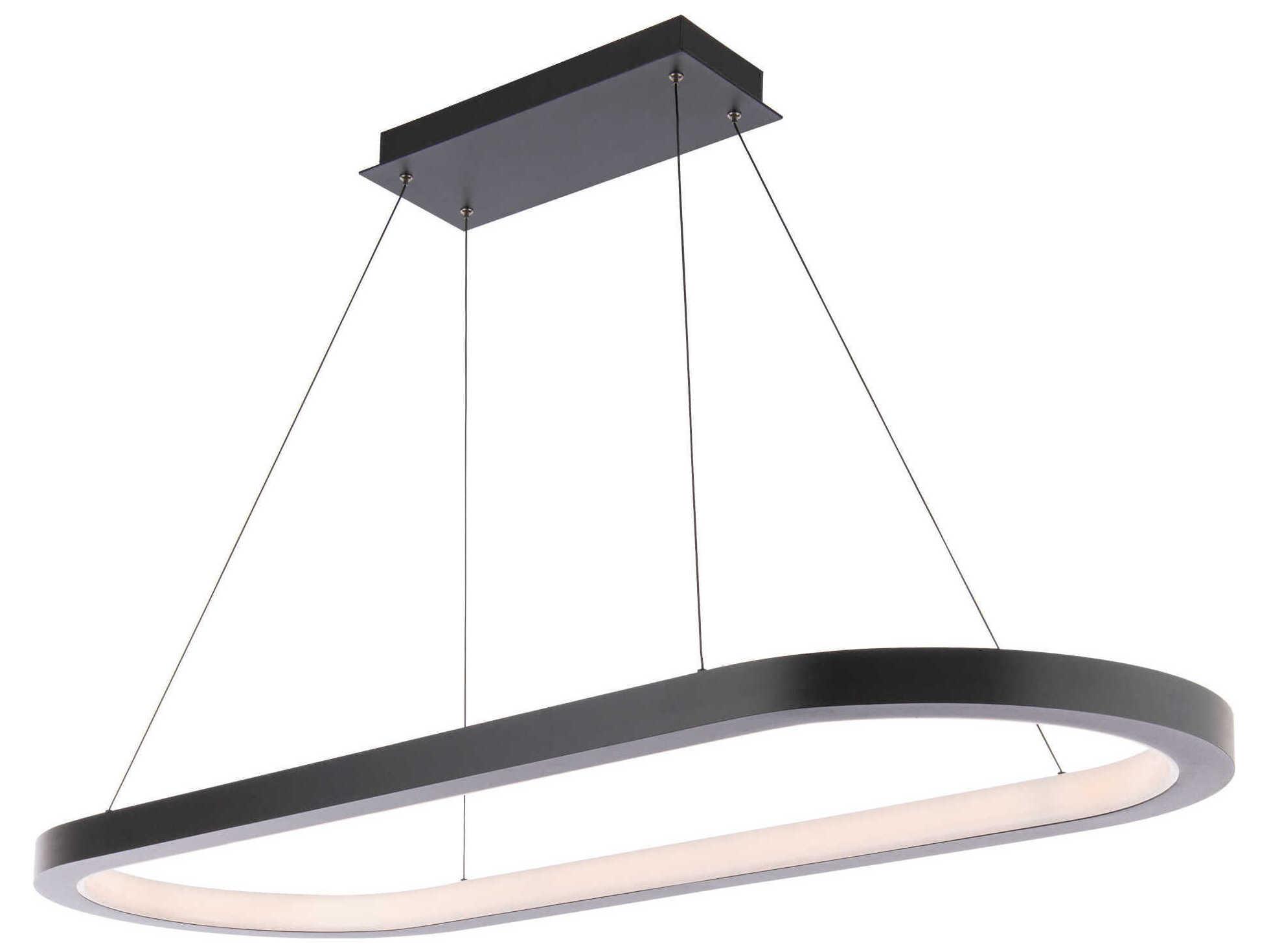 Modern Forms Racetrack 1-Light Black LED Island Pendant