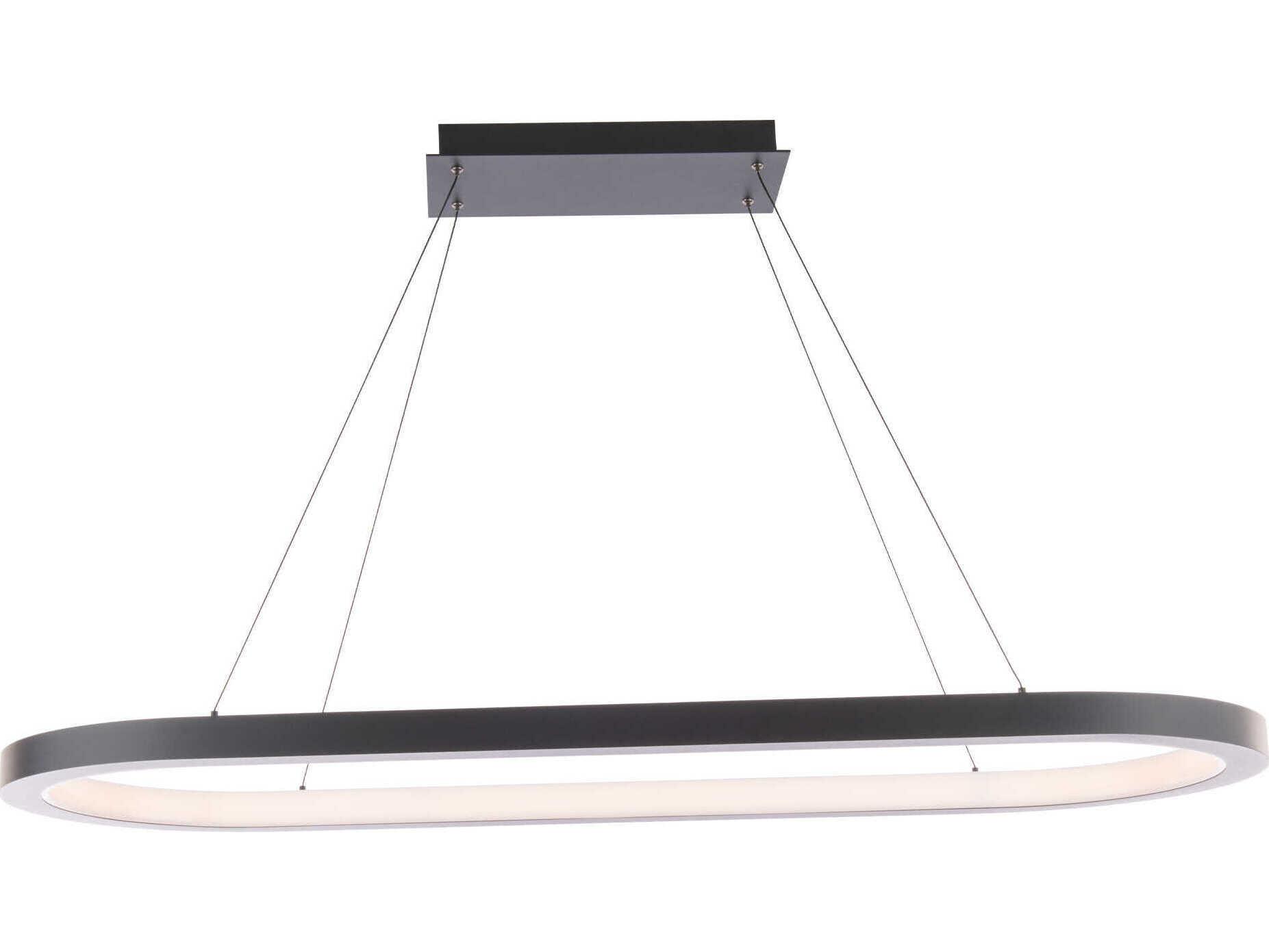 Modern Forms Racetrack 1-Light Black LED Island Pendant
