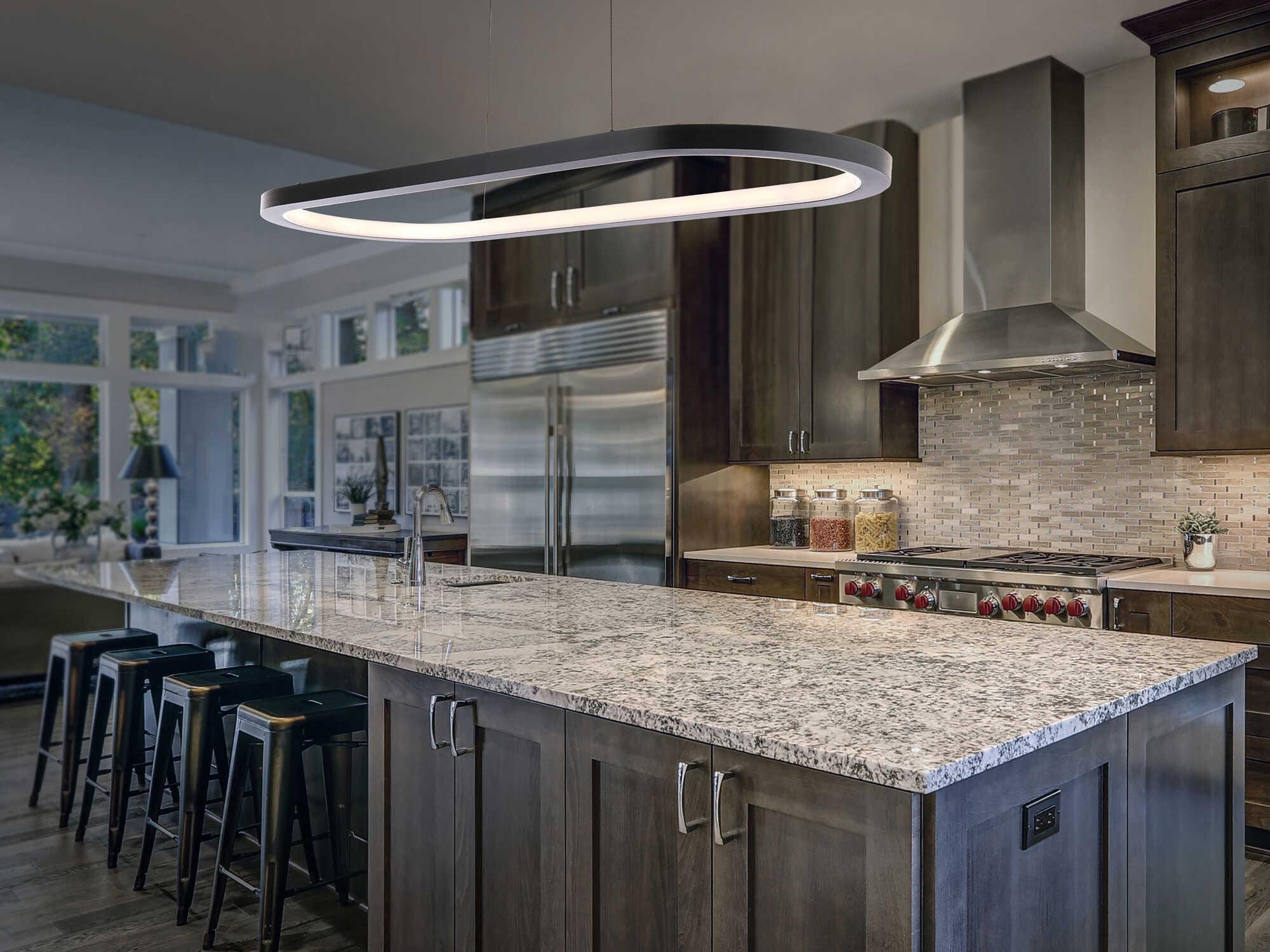 Modern Forms Racetrack 1-Light Black LED Island Pendant