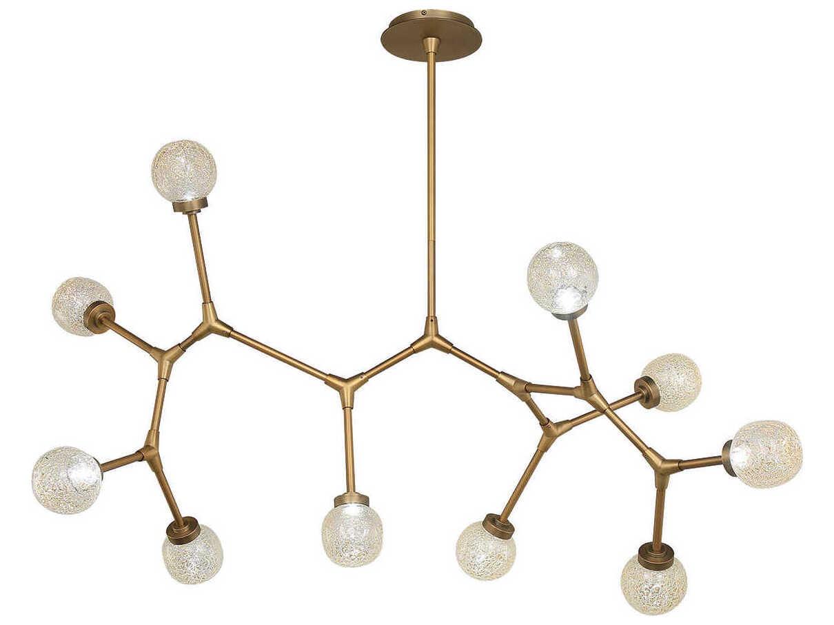Modern Forms Catalyst 10-Light Aged Brass Glass LED Globe Chandelier
